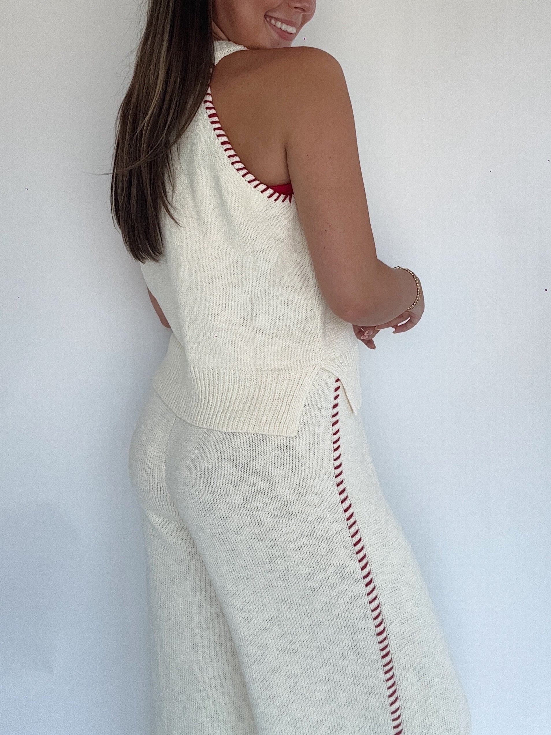 Adaline Stitched Knit Pants Back