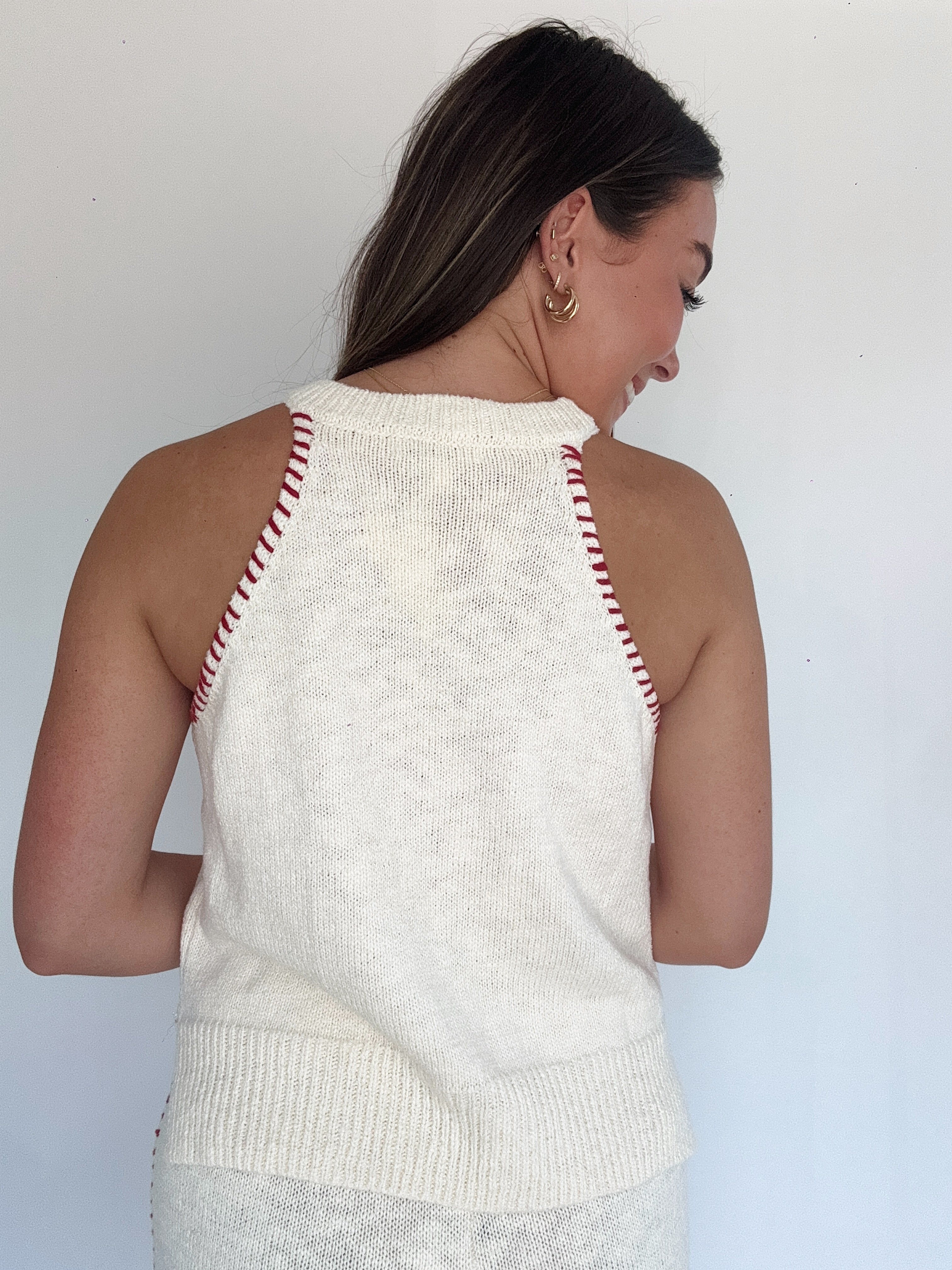 Adaline Stitched Knit Top Back