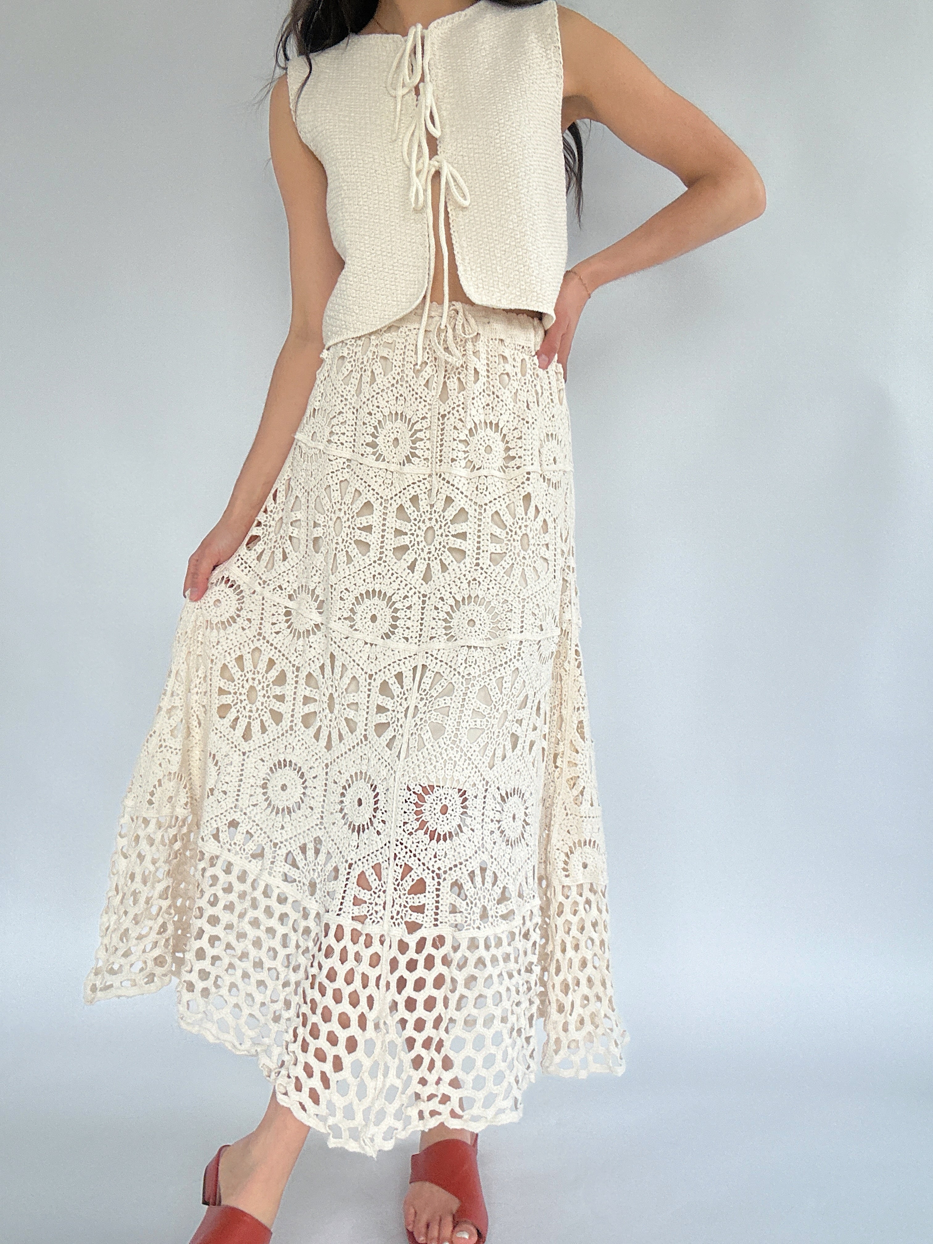 Along The Bay Crochet Maxi Skirt