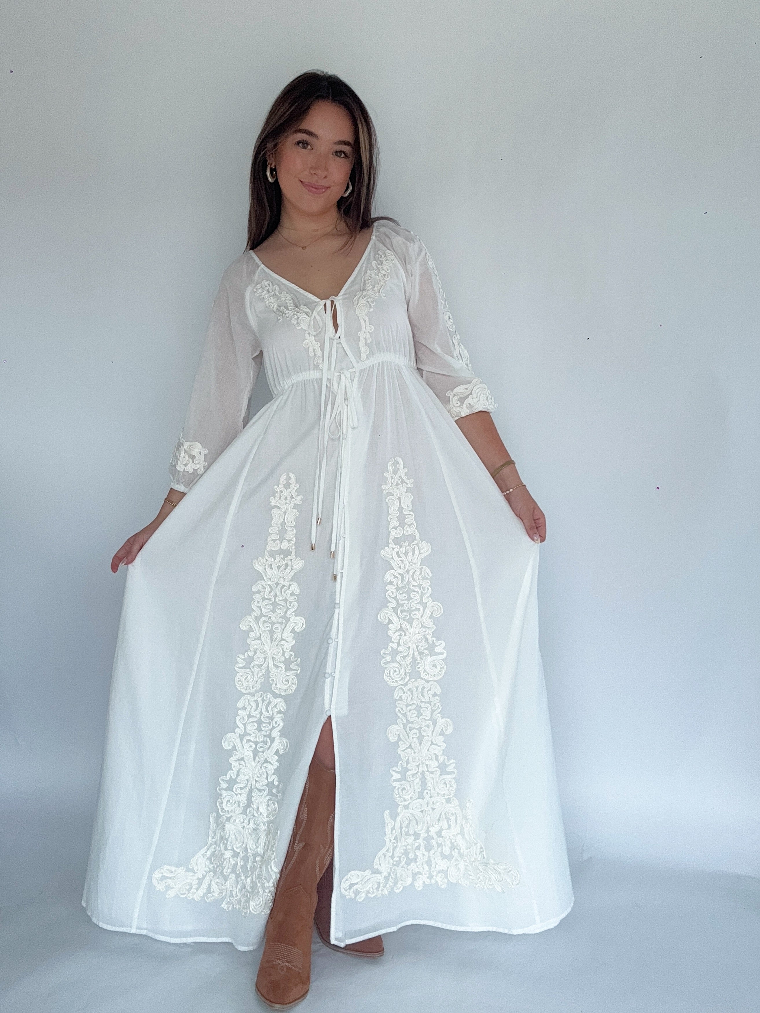 Ambore Embroidered Maxi Dress Front