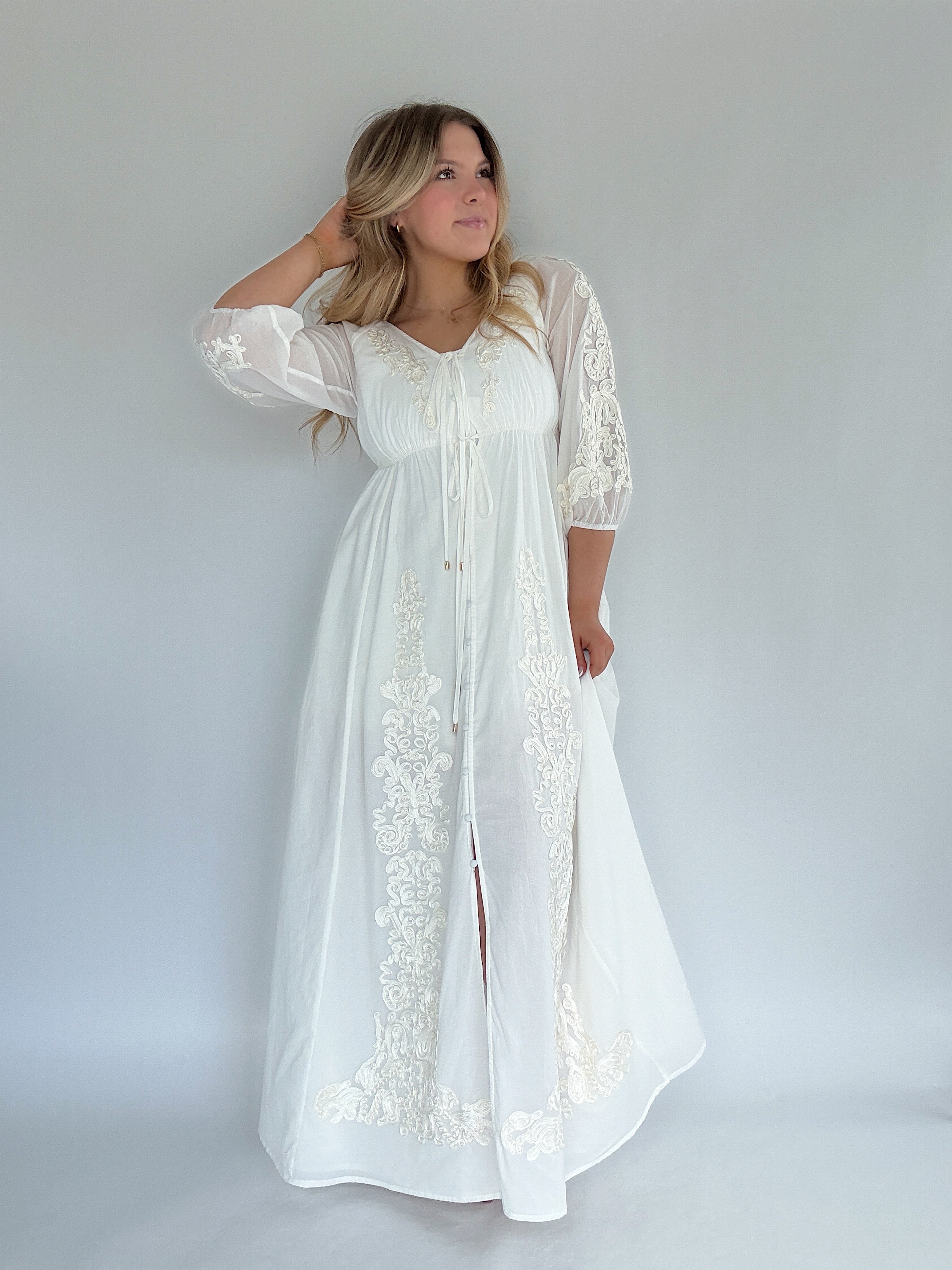 Ambore Embroidered Maxi Dress Front