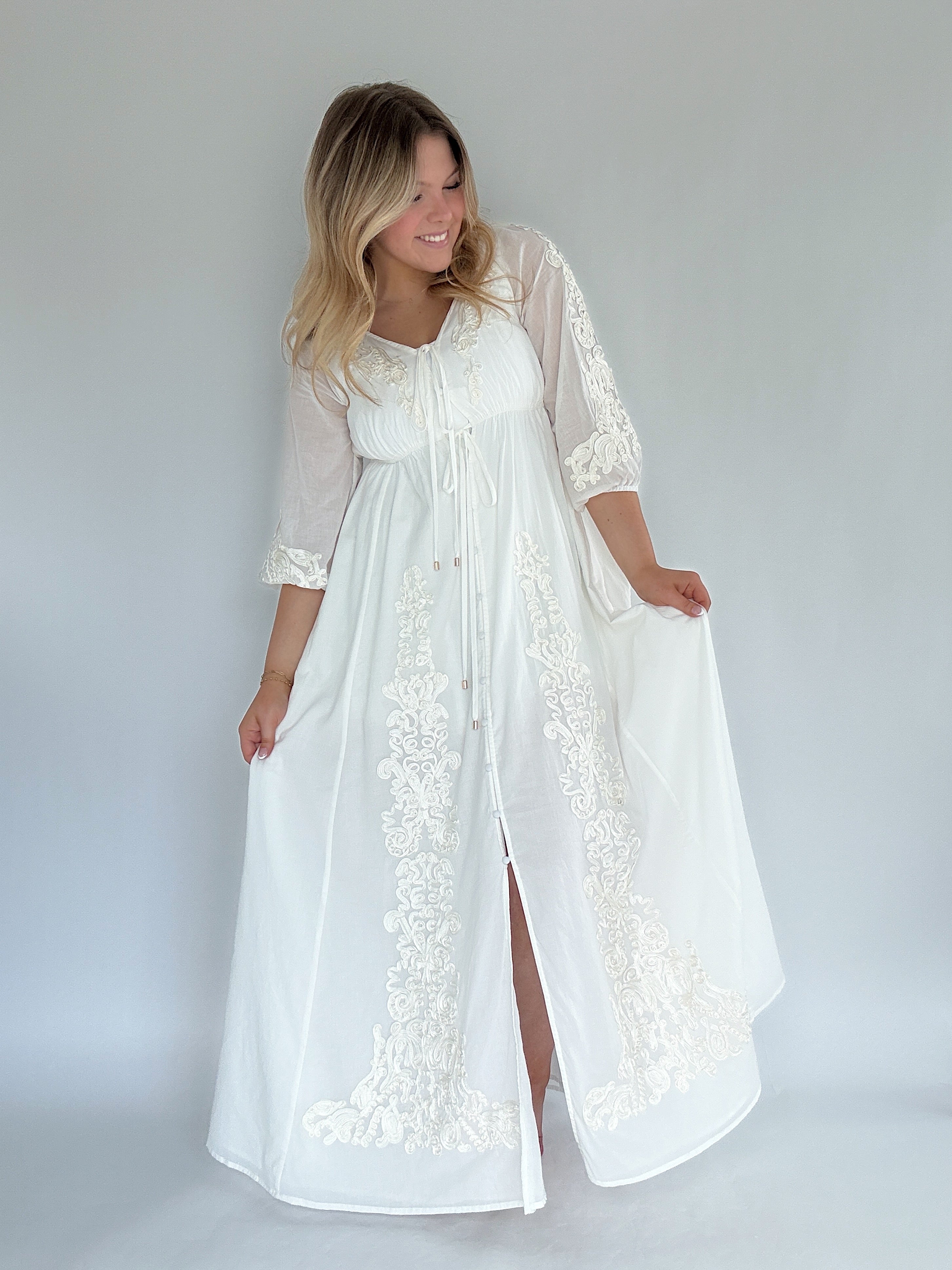 Ambore Embroidered Maxi Dress Front