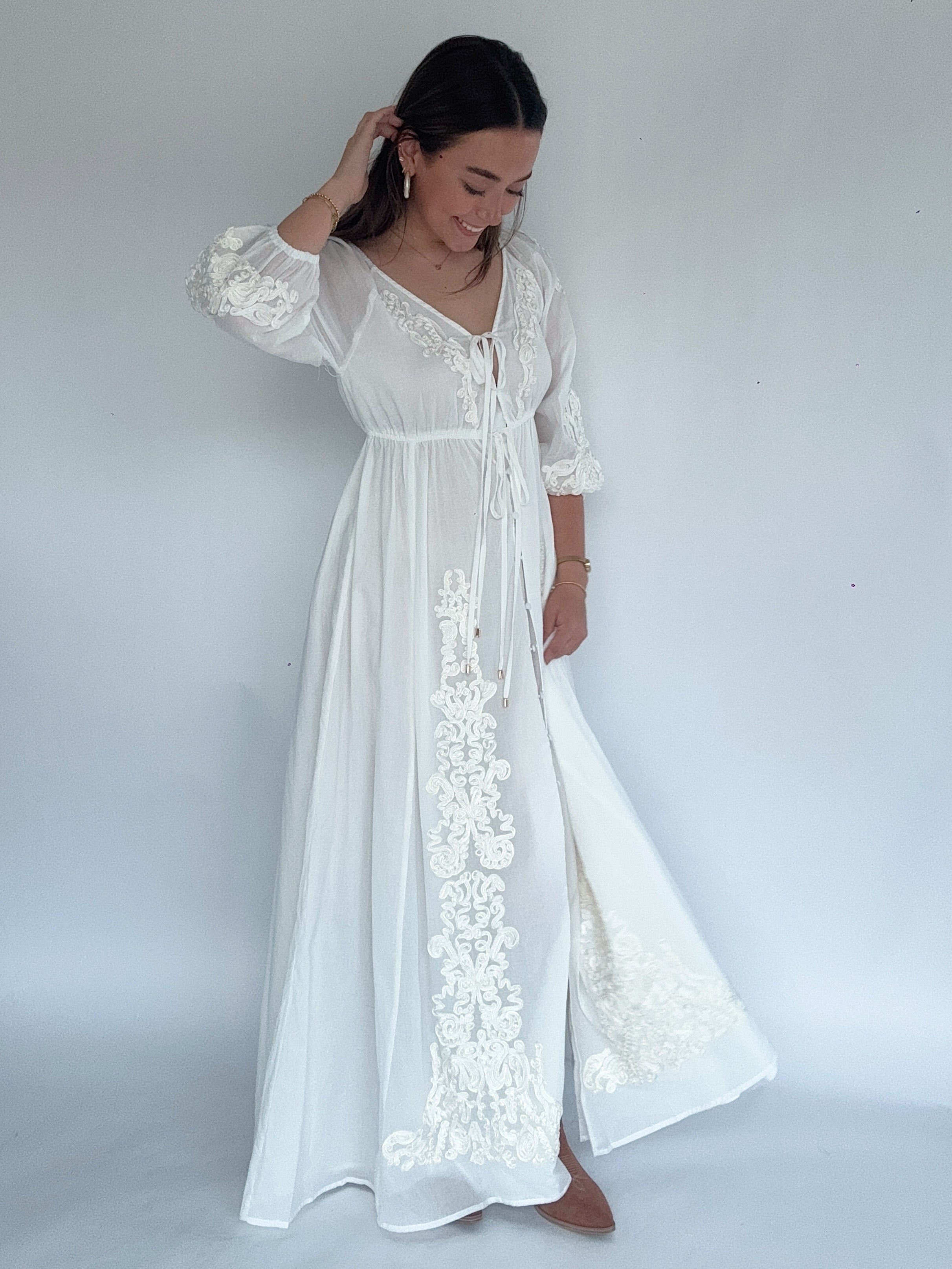 Ambore Embroidered Maxi Dress Side