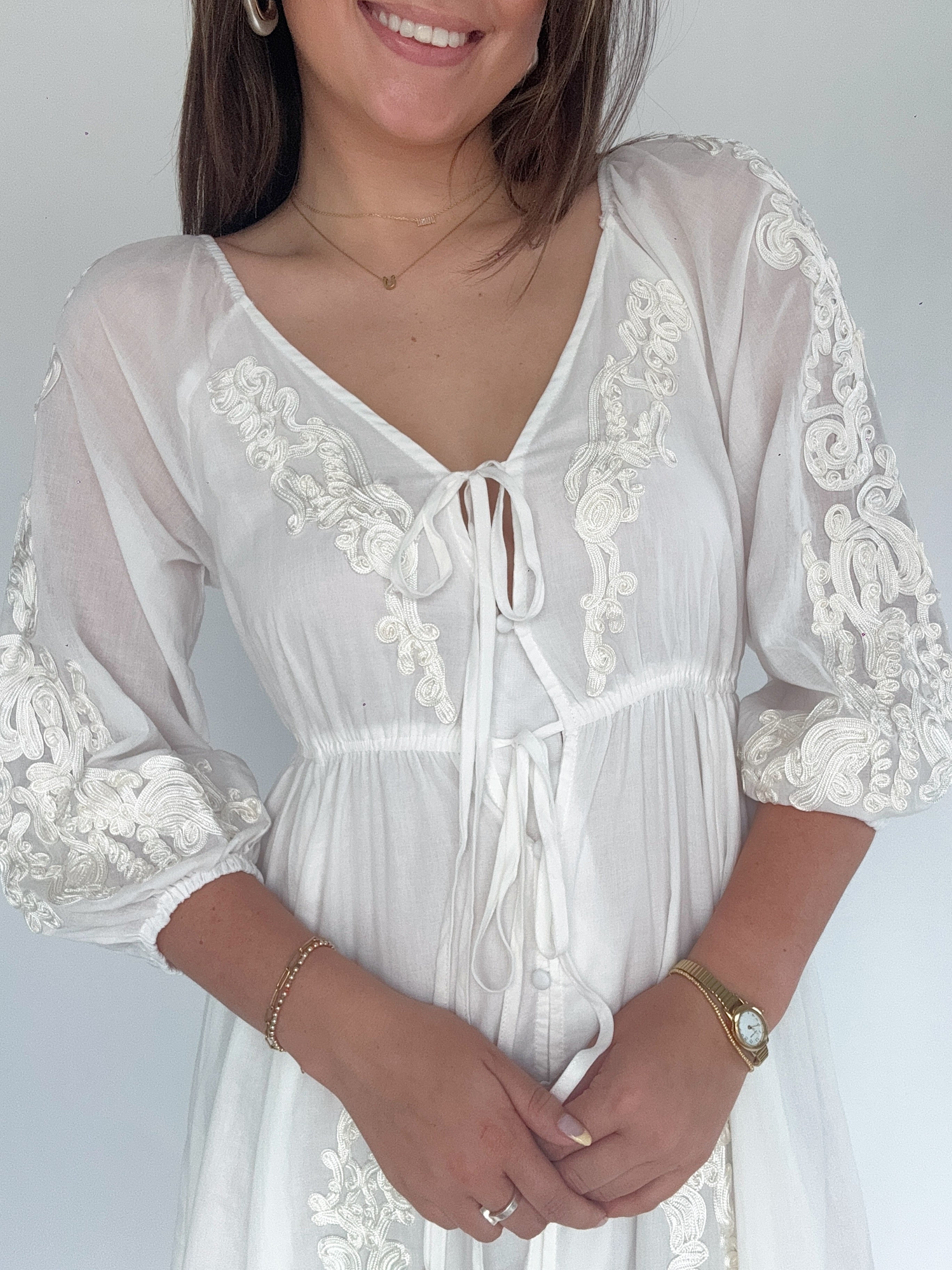 Ambore Embroidered Maxi Dress Top