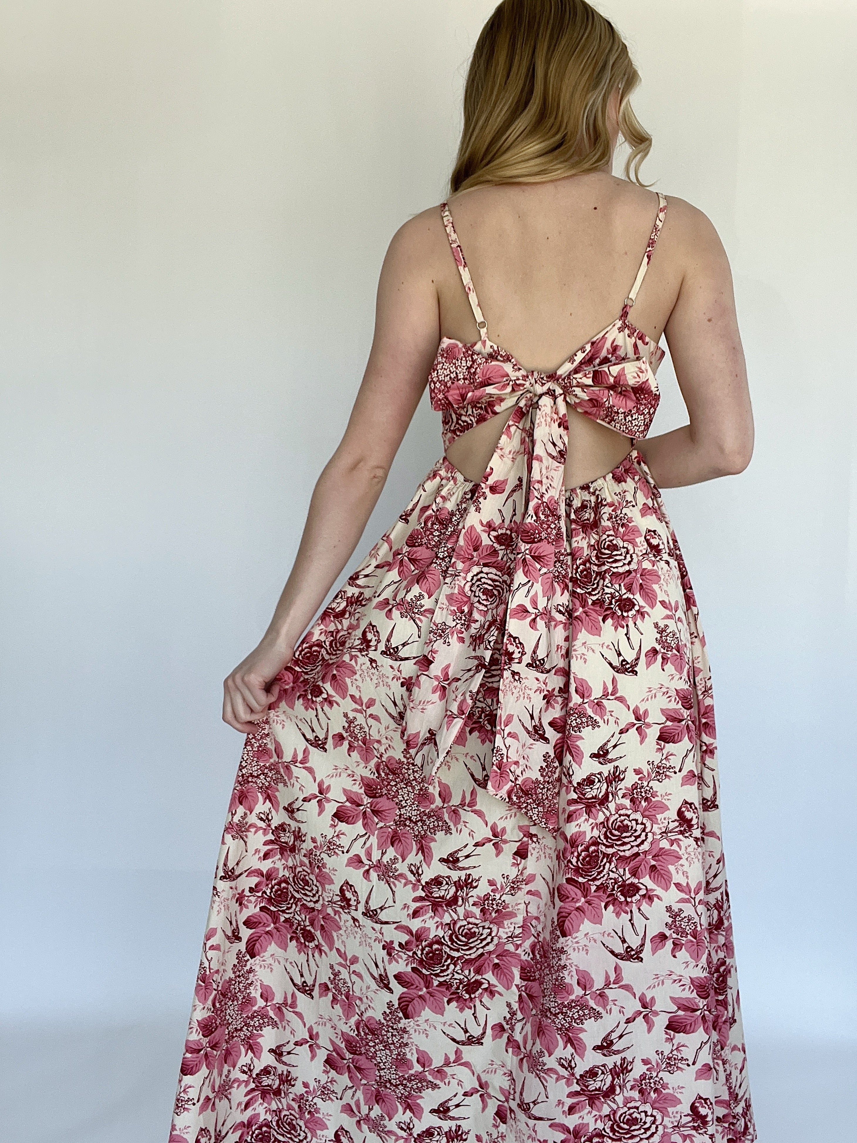 Annalise Floral Maxi Dress Back