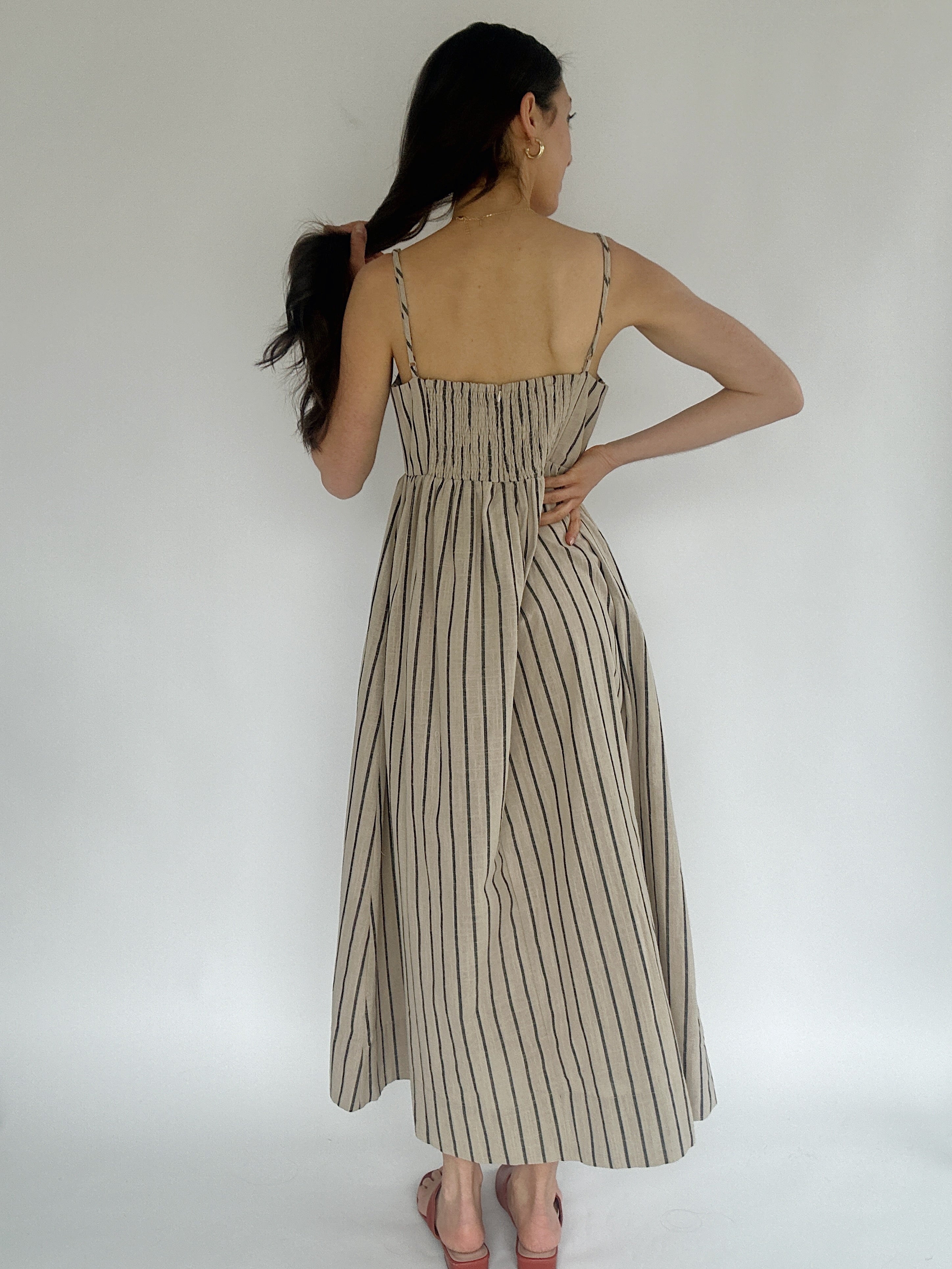 Avery Striped Maxi Dress Back