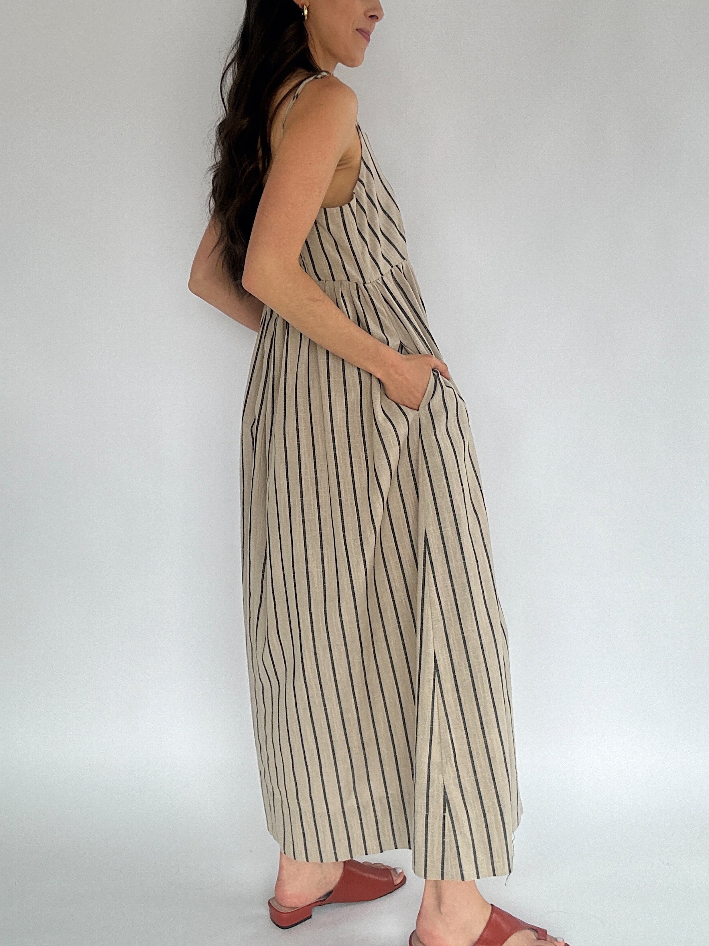 Avery Striped Maxi Dress Side