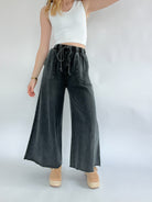 Back Seat Driver Wide Leg Pants Black