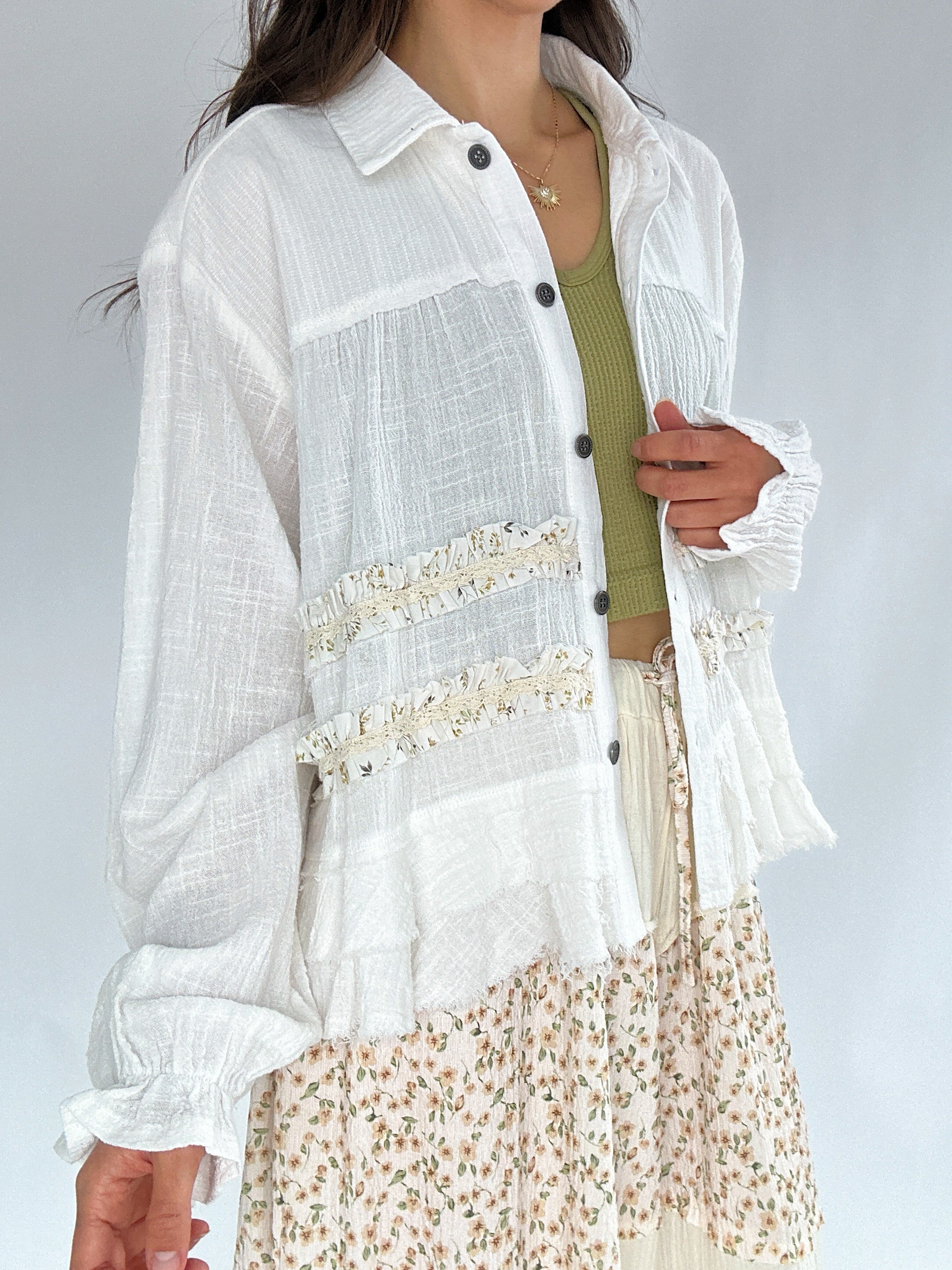 Between Dreams Button Down Top Open