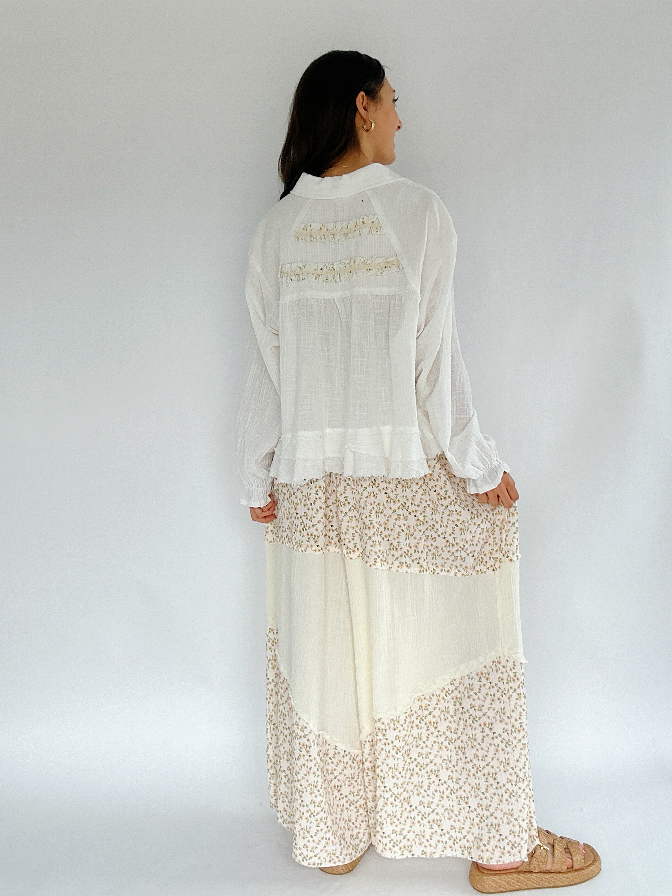 Between Dreams Button Down Top Outfit Back