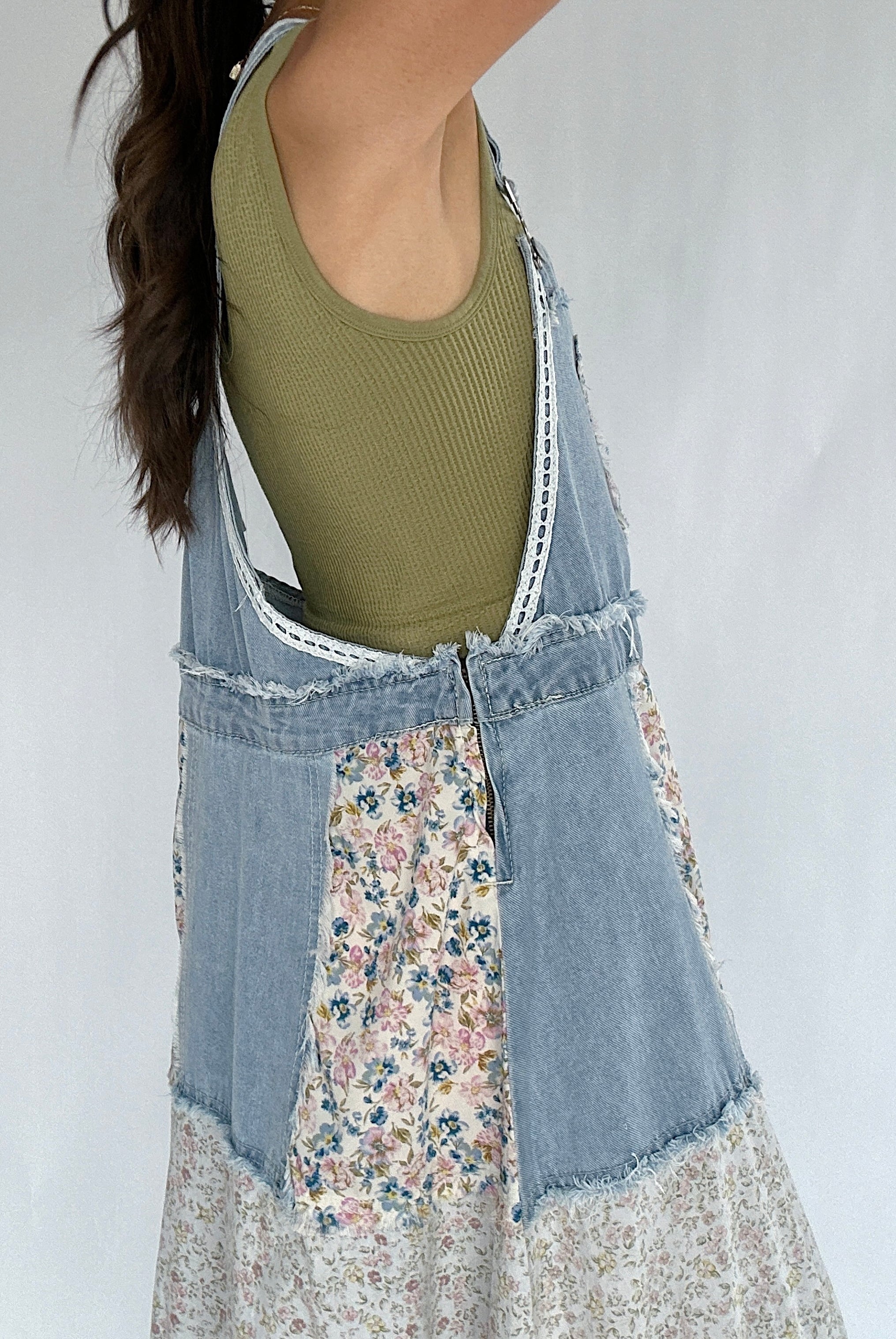 Can You Imagine Overall Dress Side Zipper Detail