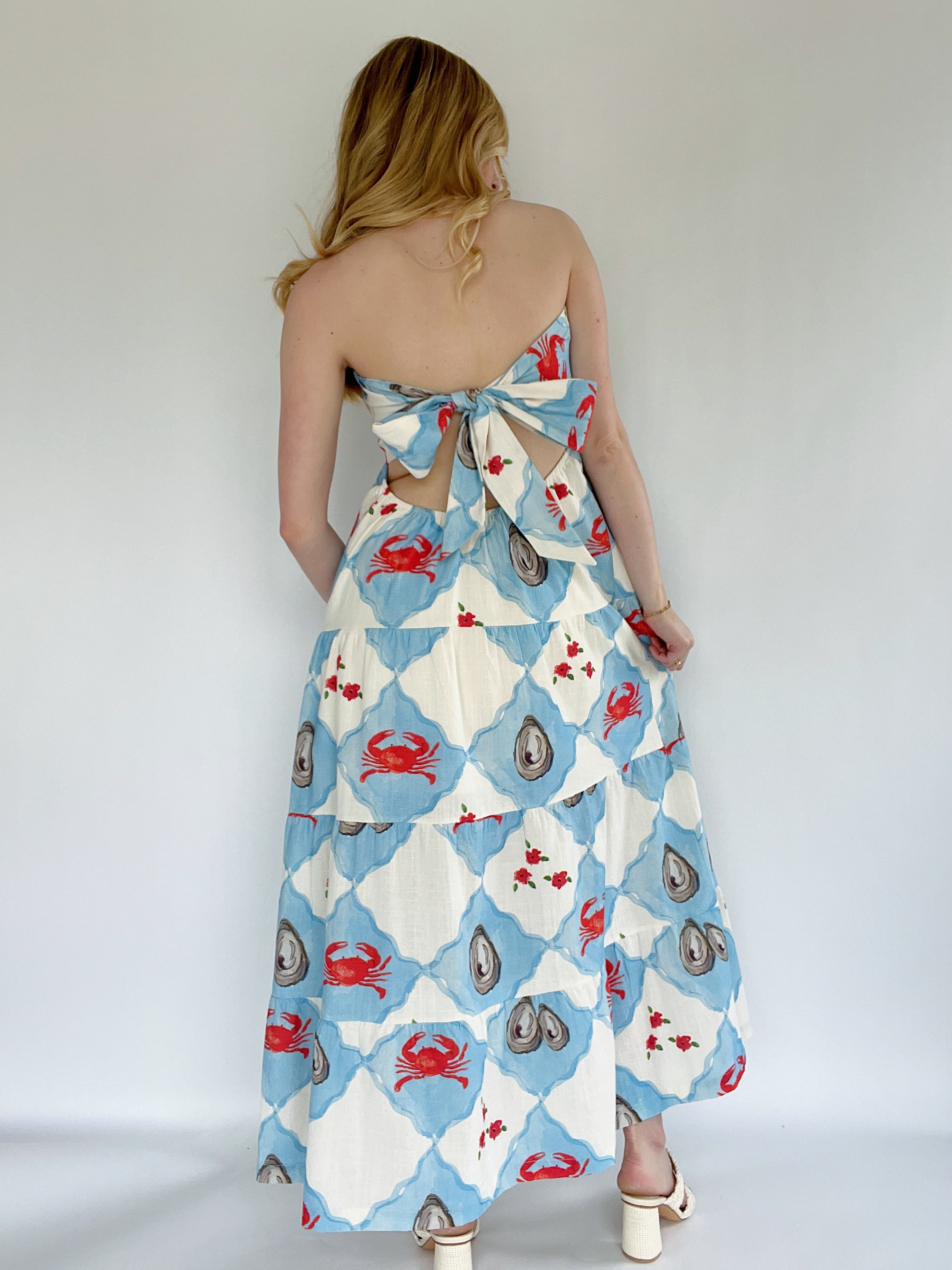 Cape Elizabeth Strapless Maxi Dress Back Bow