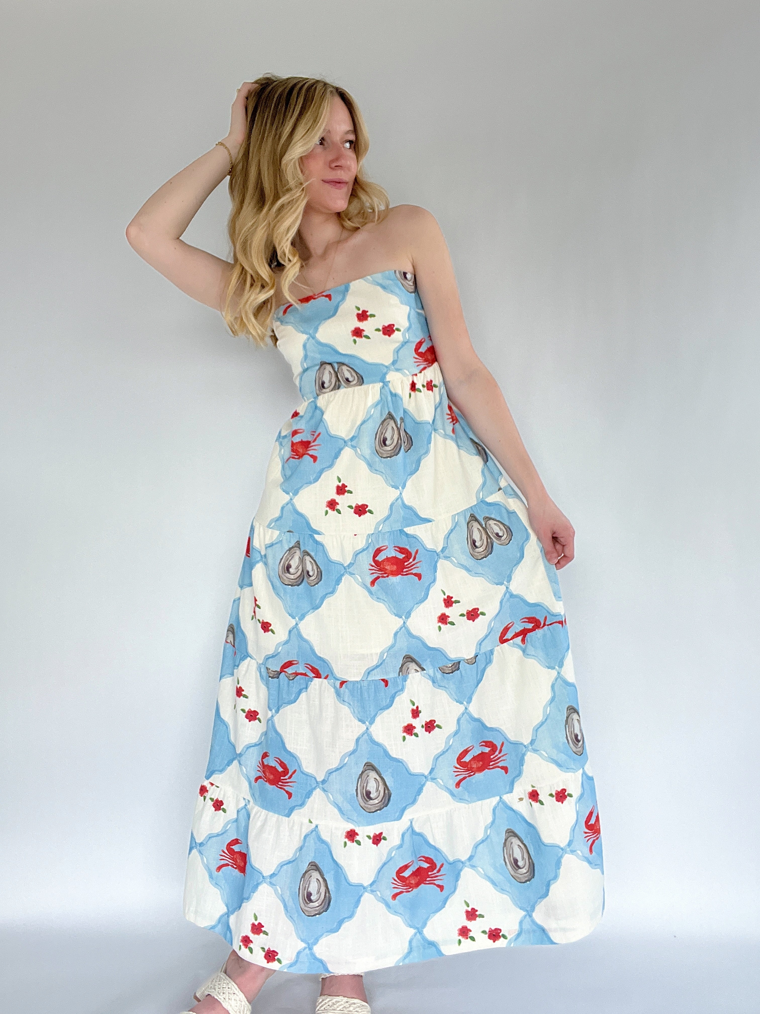 Cape Elizabeth Strapless Maxi Dress Front