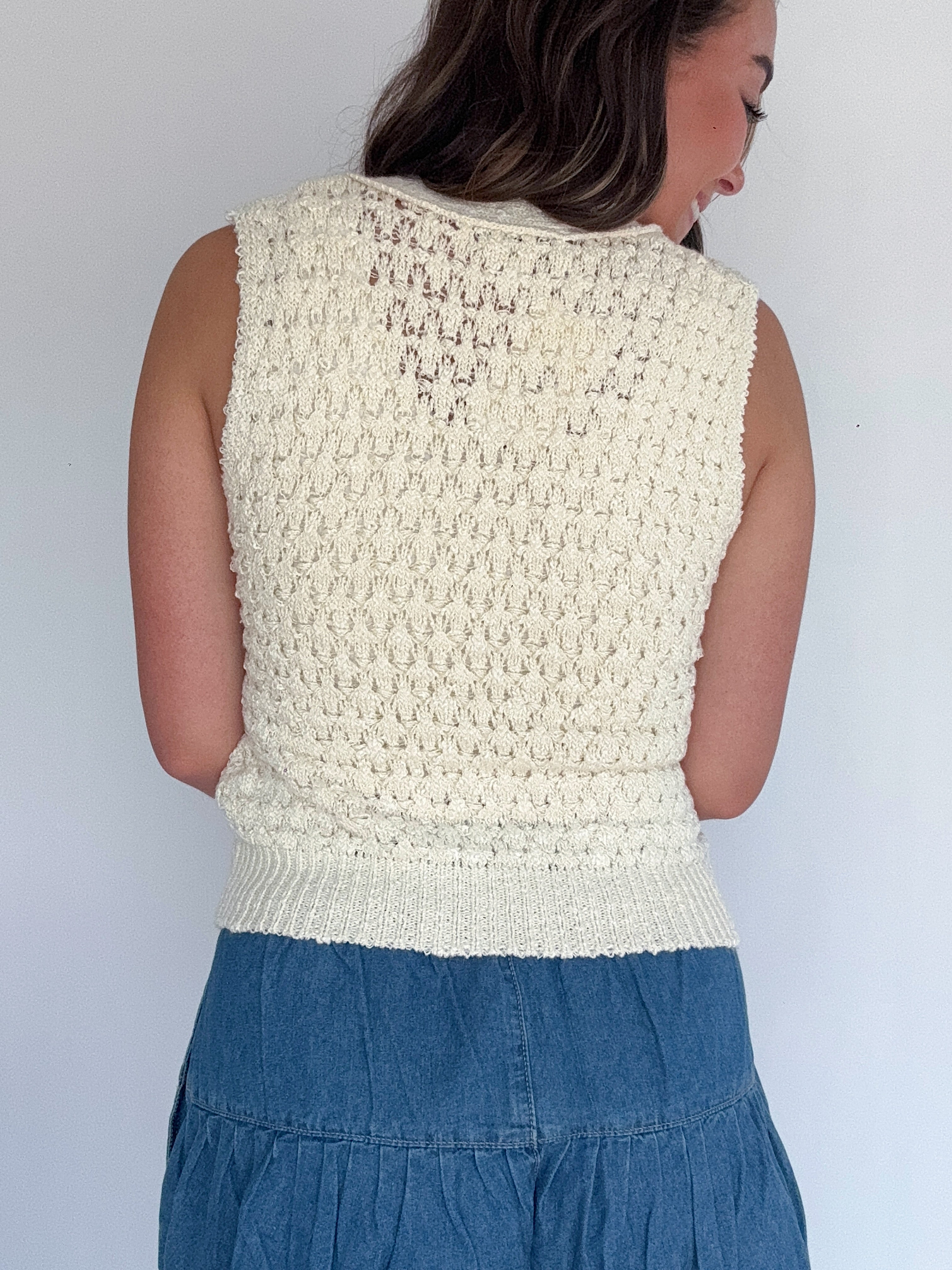 Caylee Knit Vest Top With Shorts Back