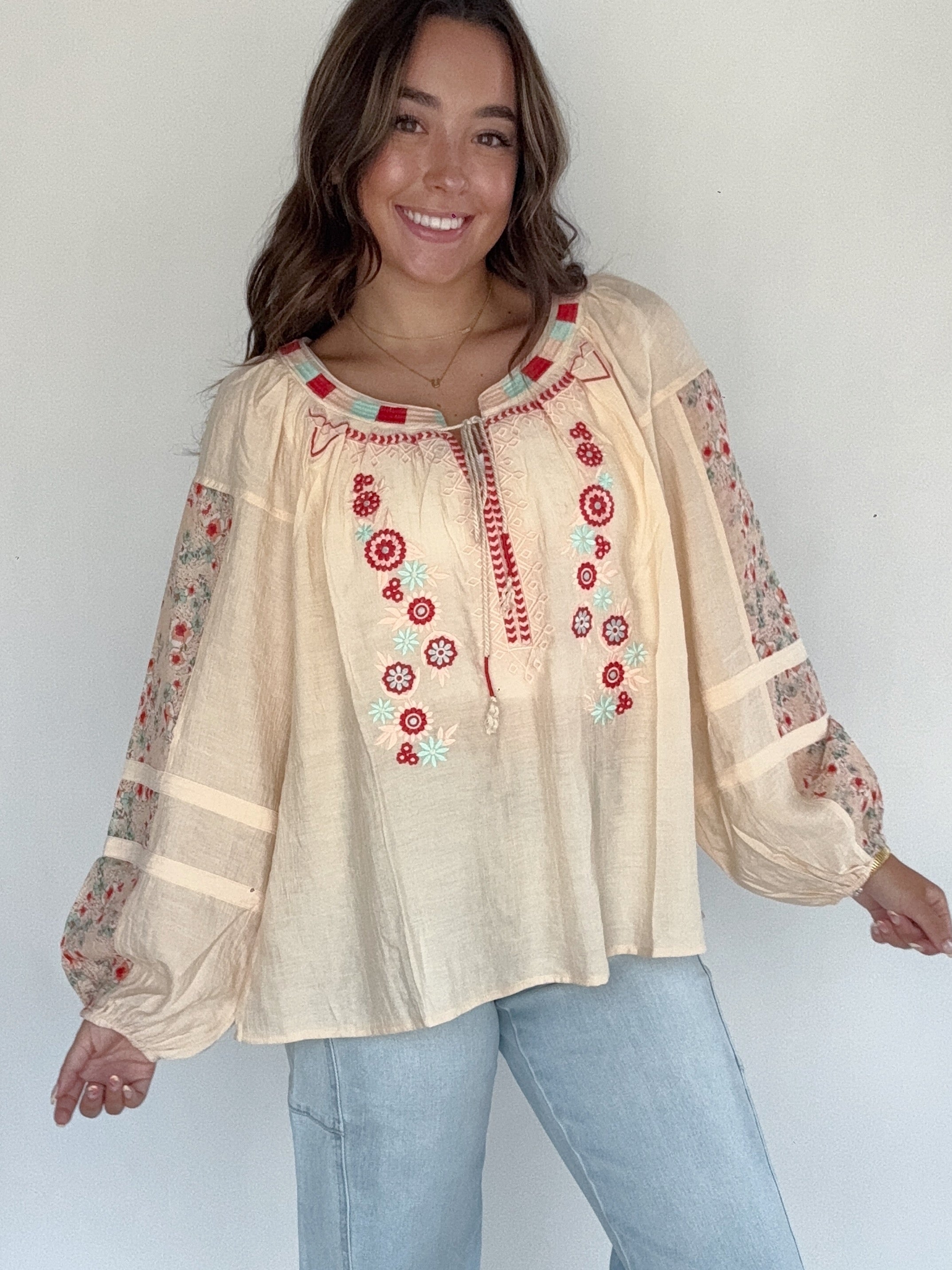 Cece Embroidered Top