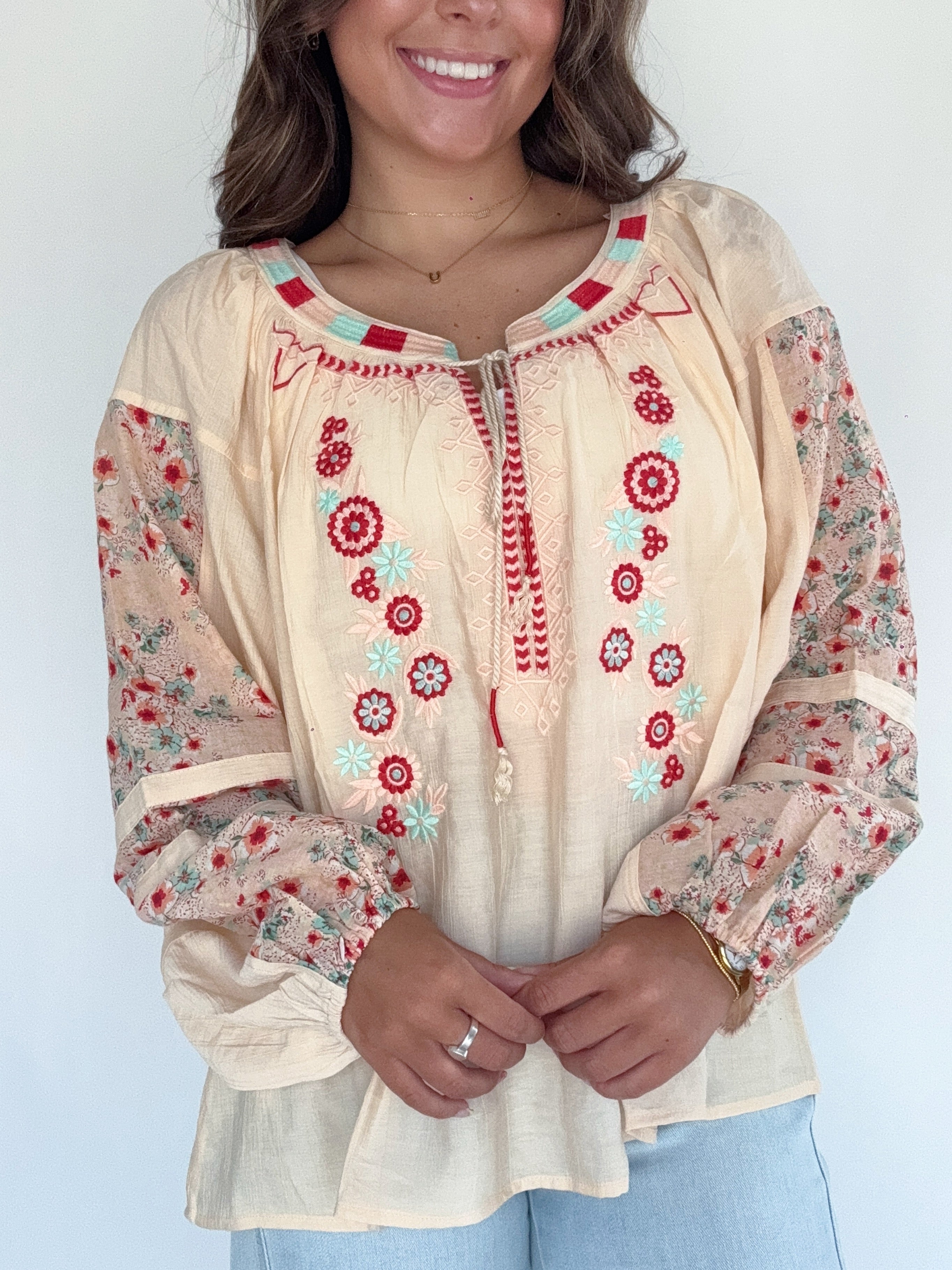 Cece Embroidered Top Front