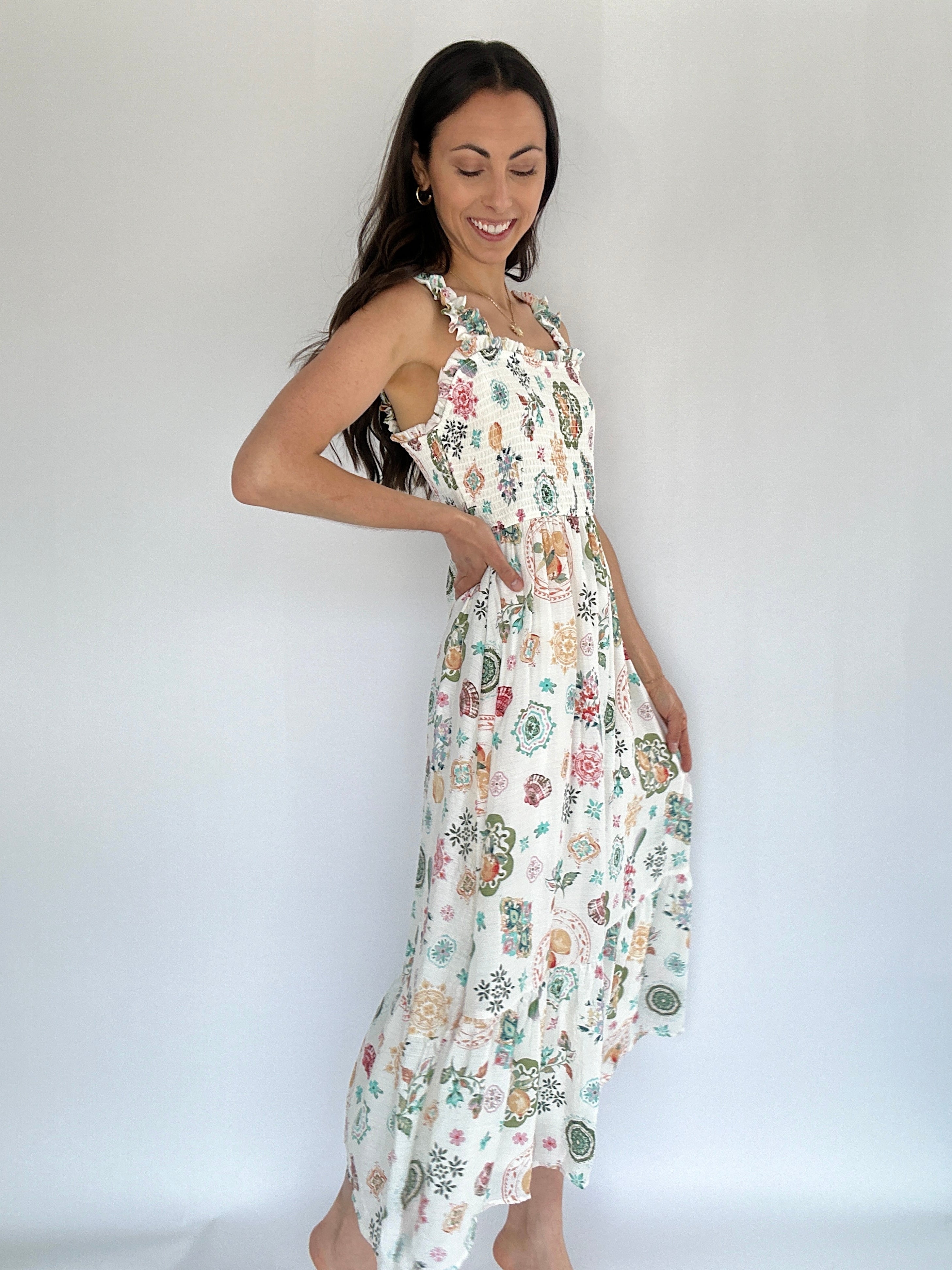 Citrus Garden Midi Dress Side