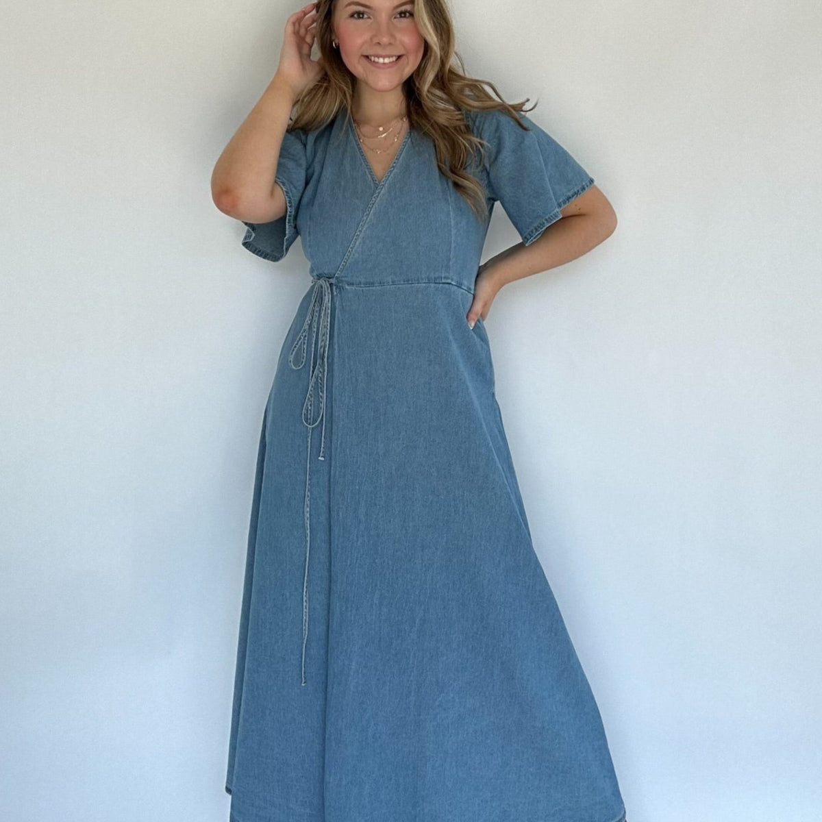 County Line Denim Maxi Dress Blue Magnolia County Line Denim Maxi Dress Blue Magnolia