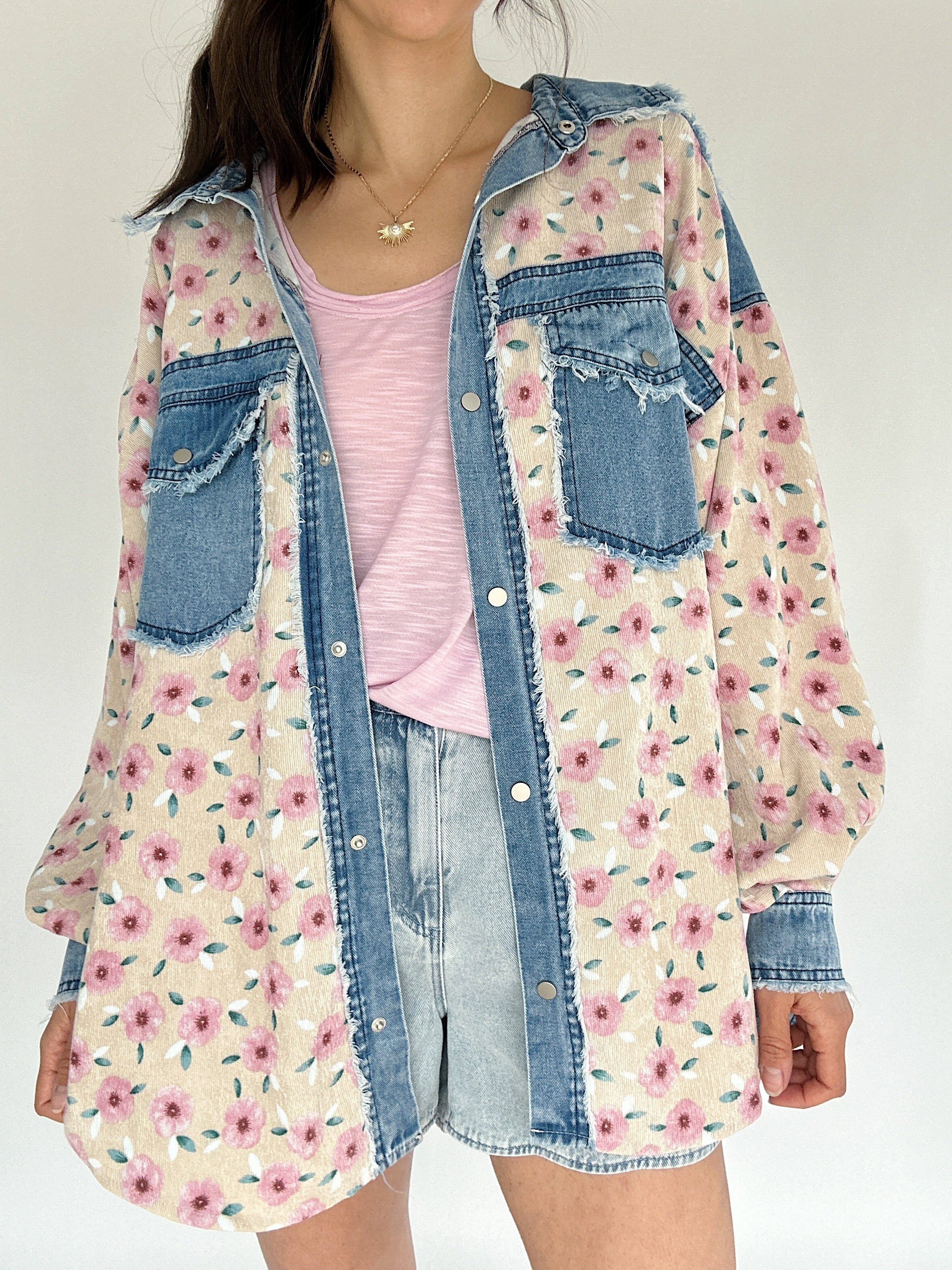 Day One Floral Corduroy Jacket Front