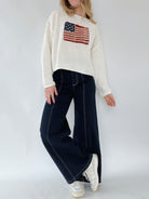 Daybreak Seamed Jeans With Flag Sweater