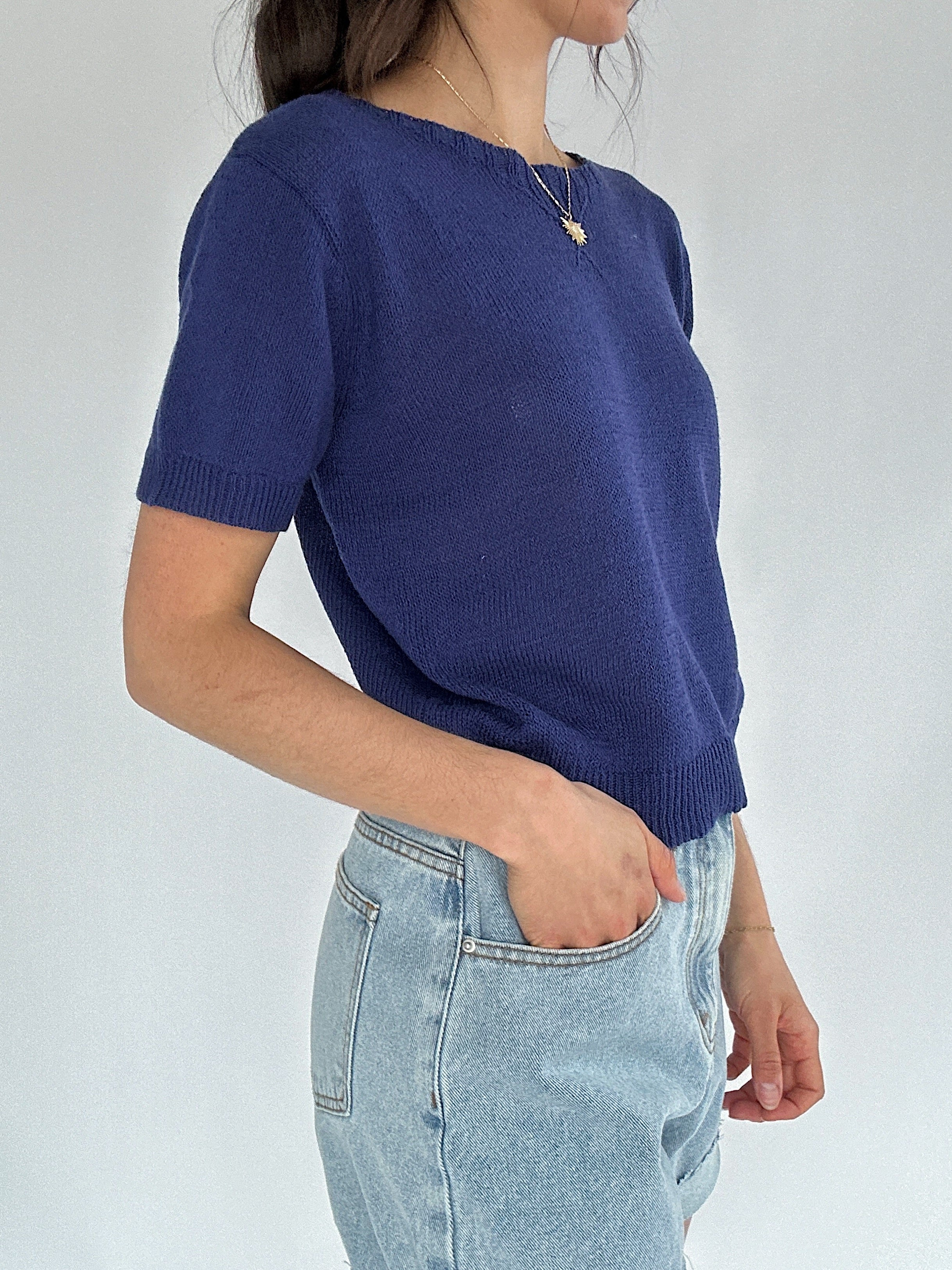 Eadin Sweater Top Navy Side