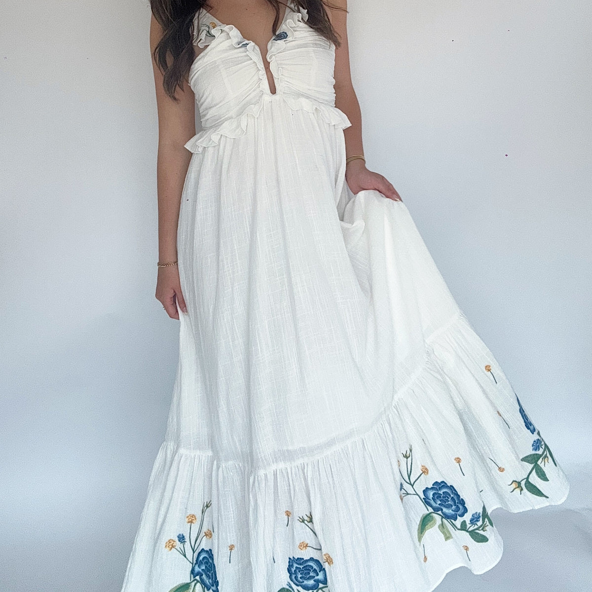 Elina Embroidered Maxi Dress Blue Magnolia Elina Embroidered Maxi Dress Blue Magnolia