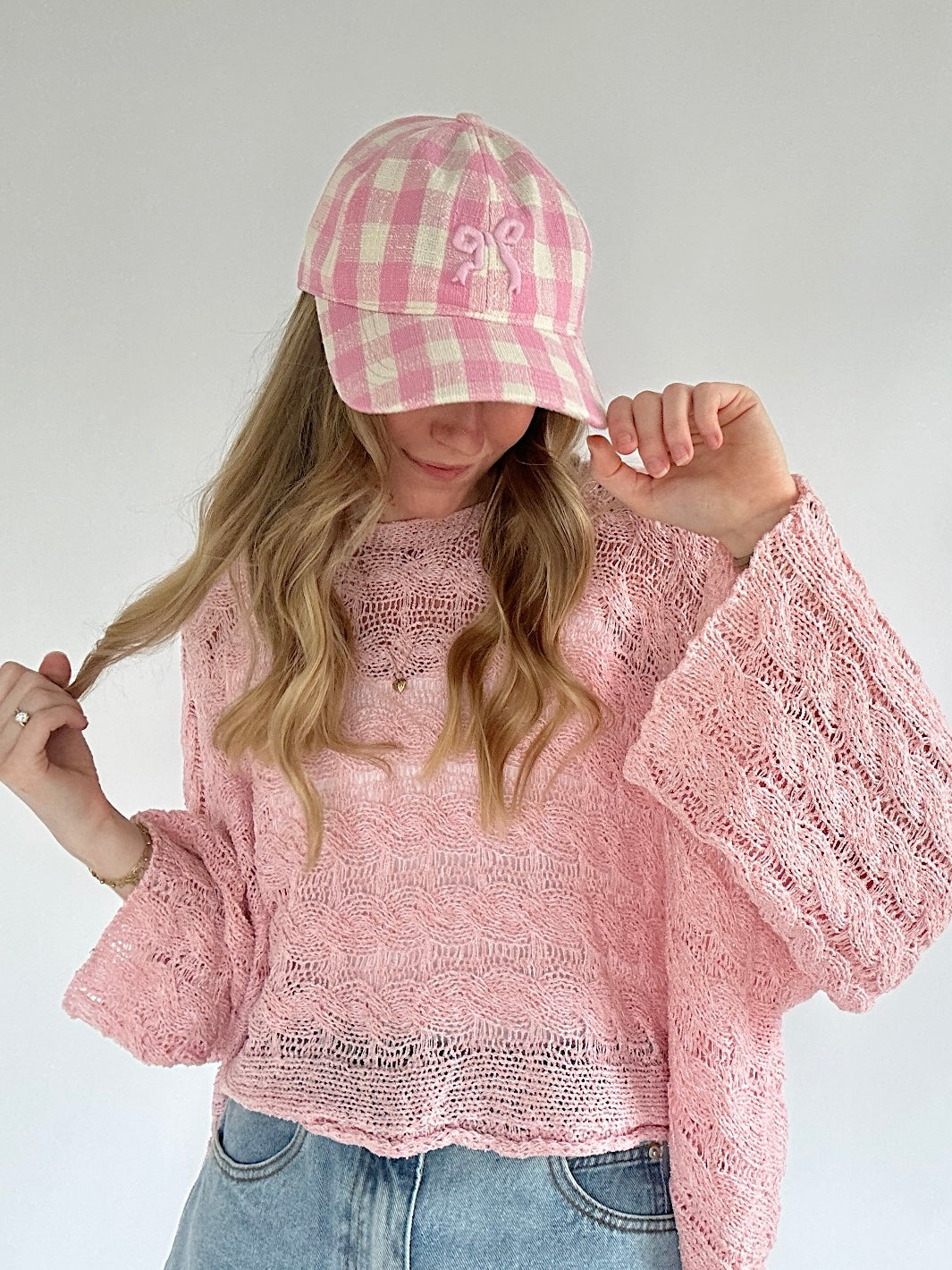 Elle Bow Ball Cap On