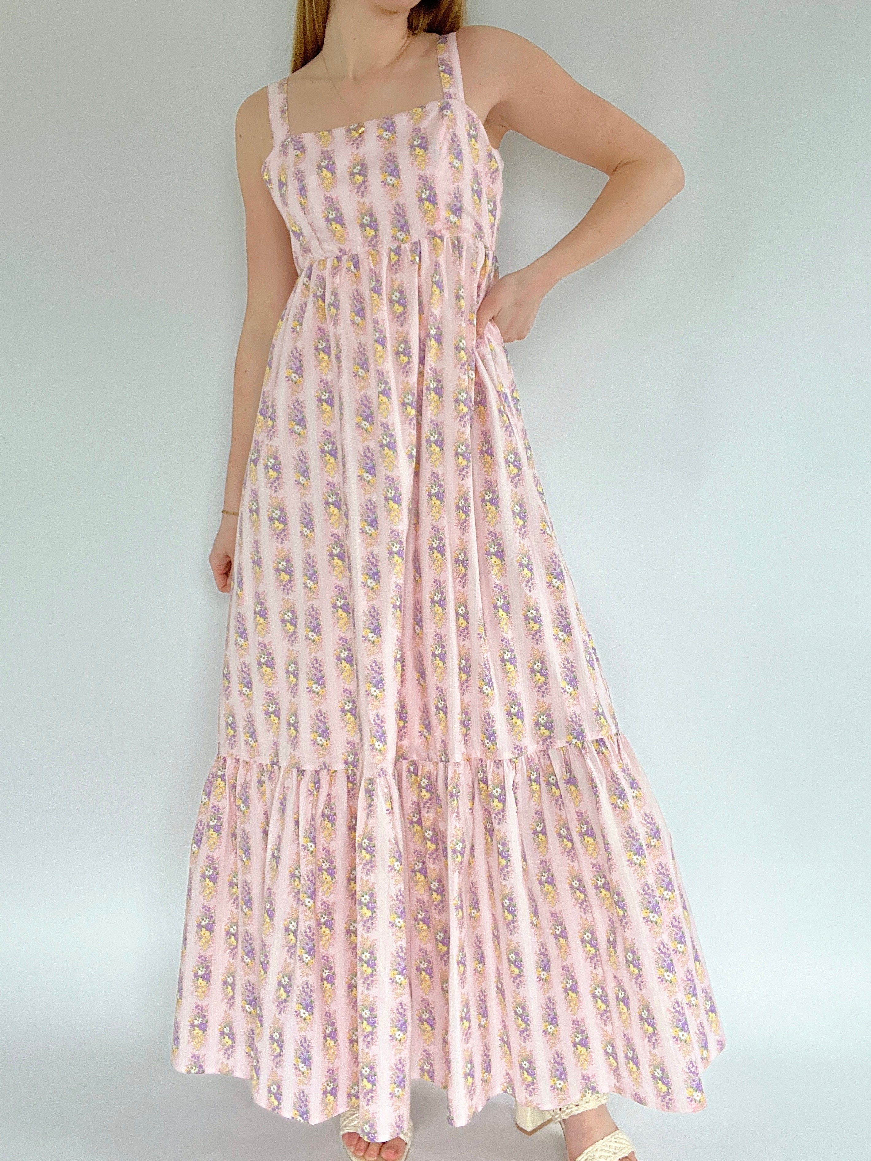 Flower Bouquet Maxi Dress Front