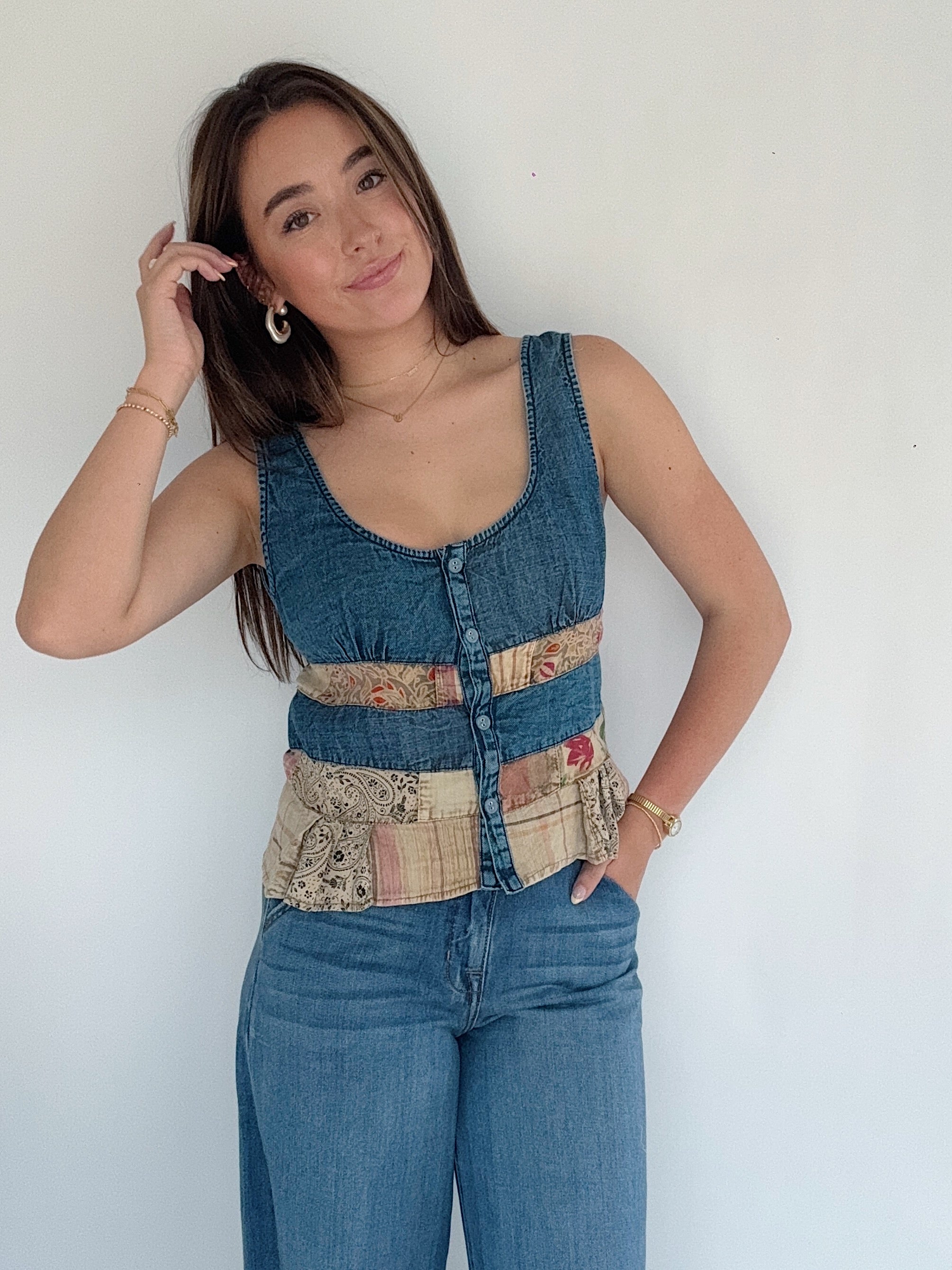 Hadley Denim Patchwork Tank
