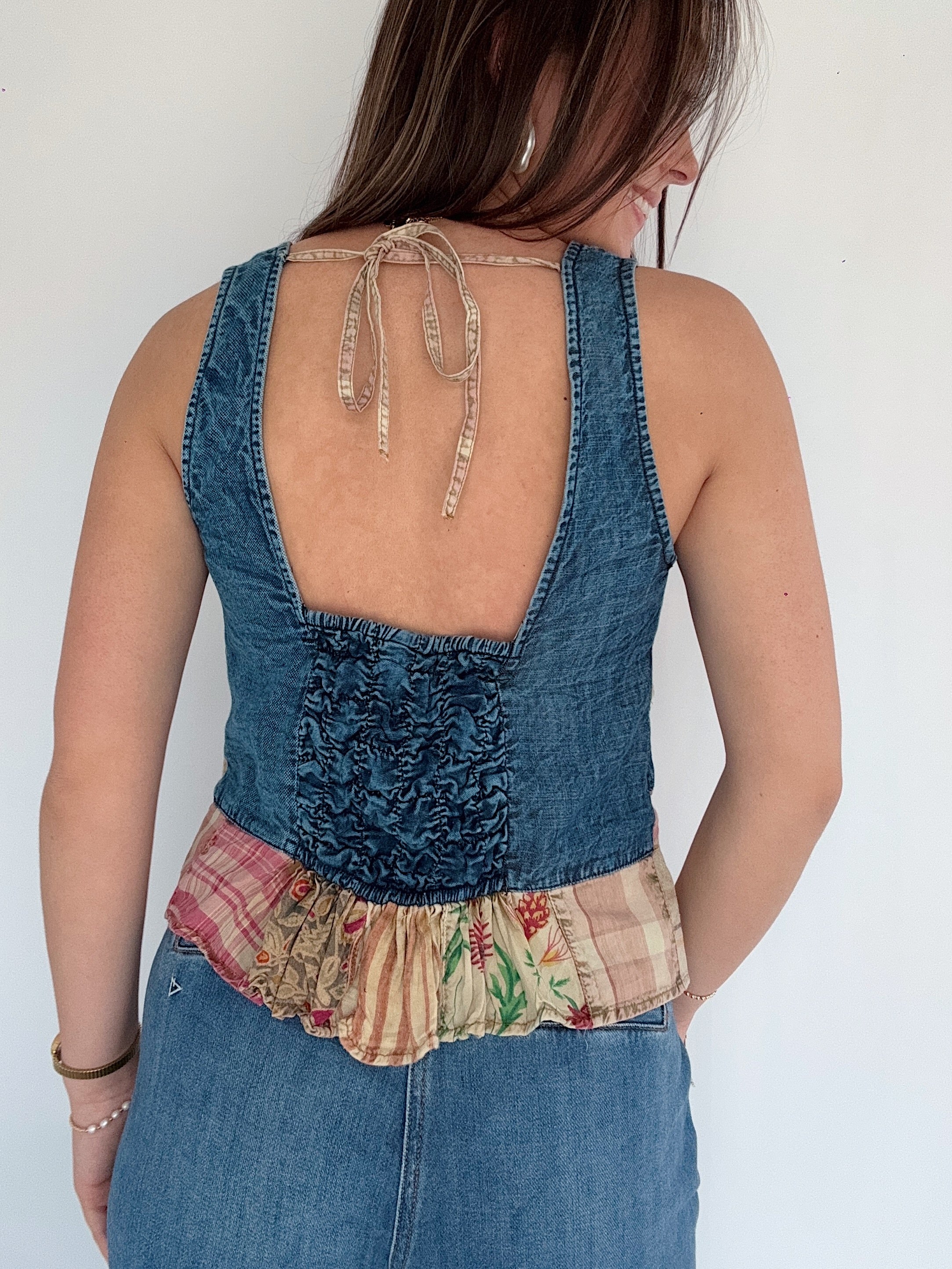 Hadley Denim Patchwork Tank Back