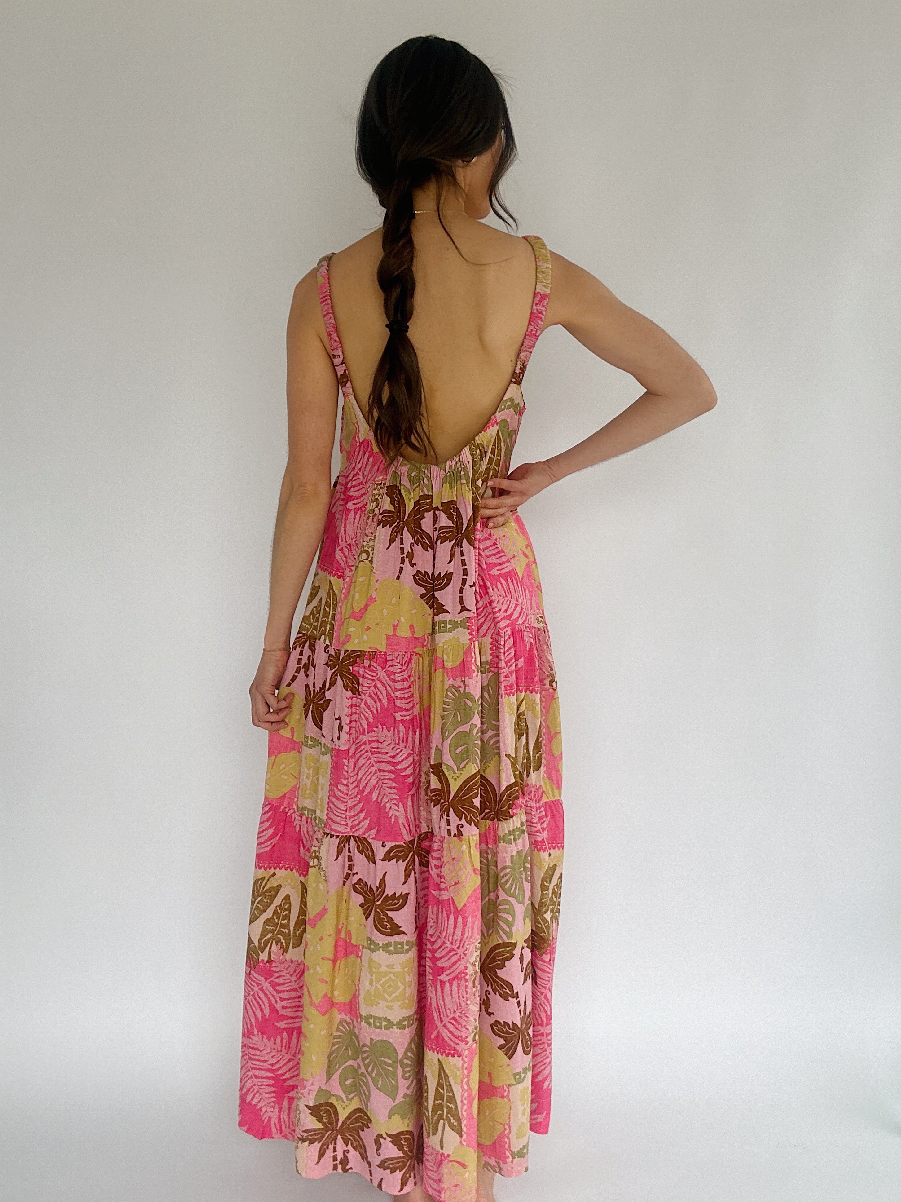 Hibiscus Crush Maxi Dress Back