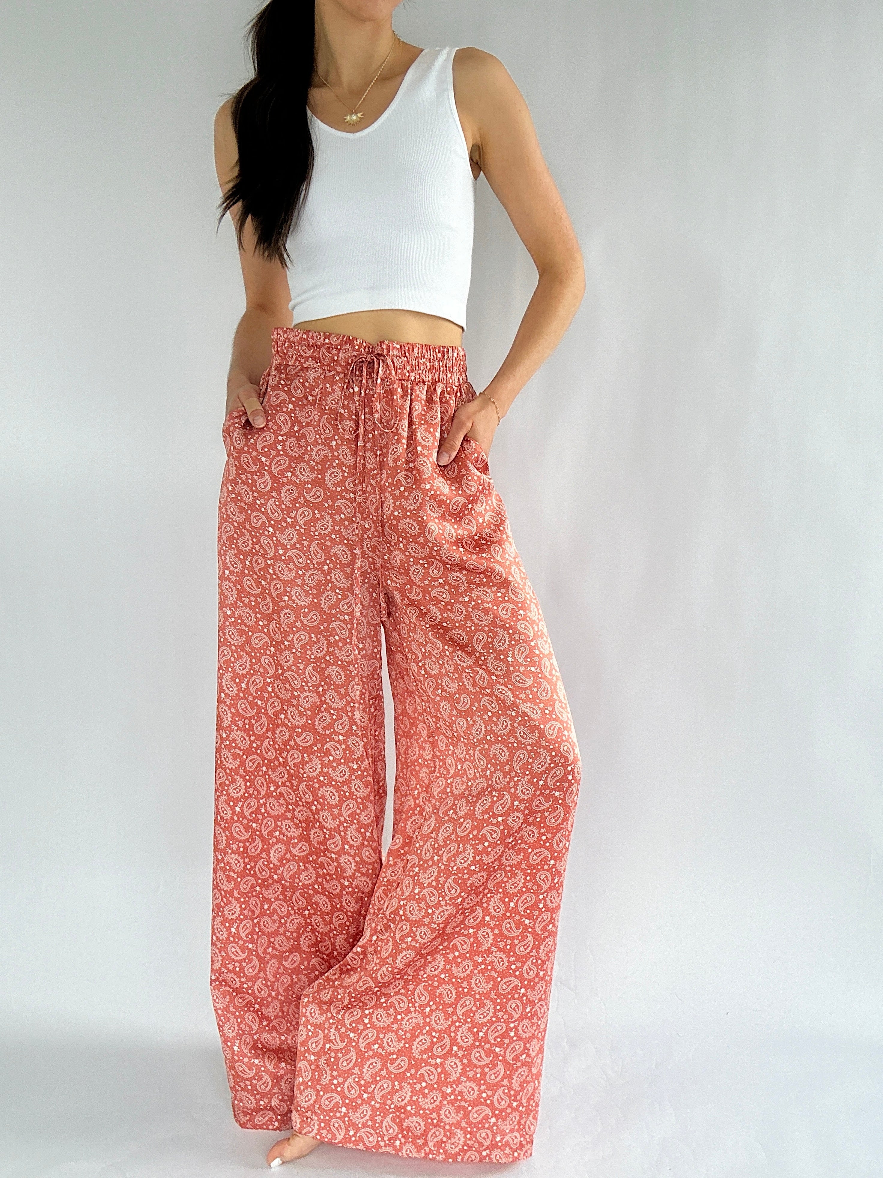 In The Moment Paisley Pants Front