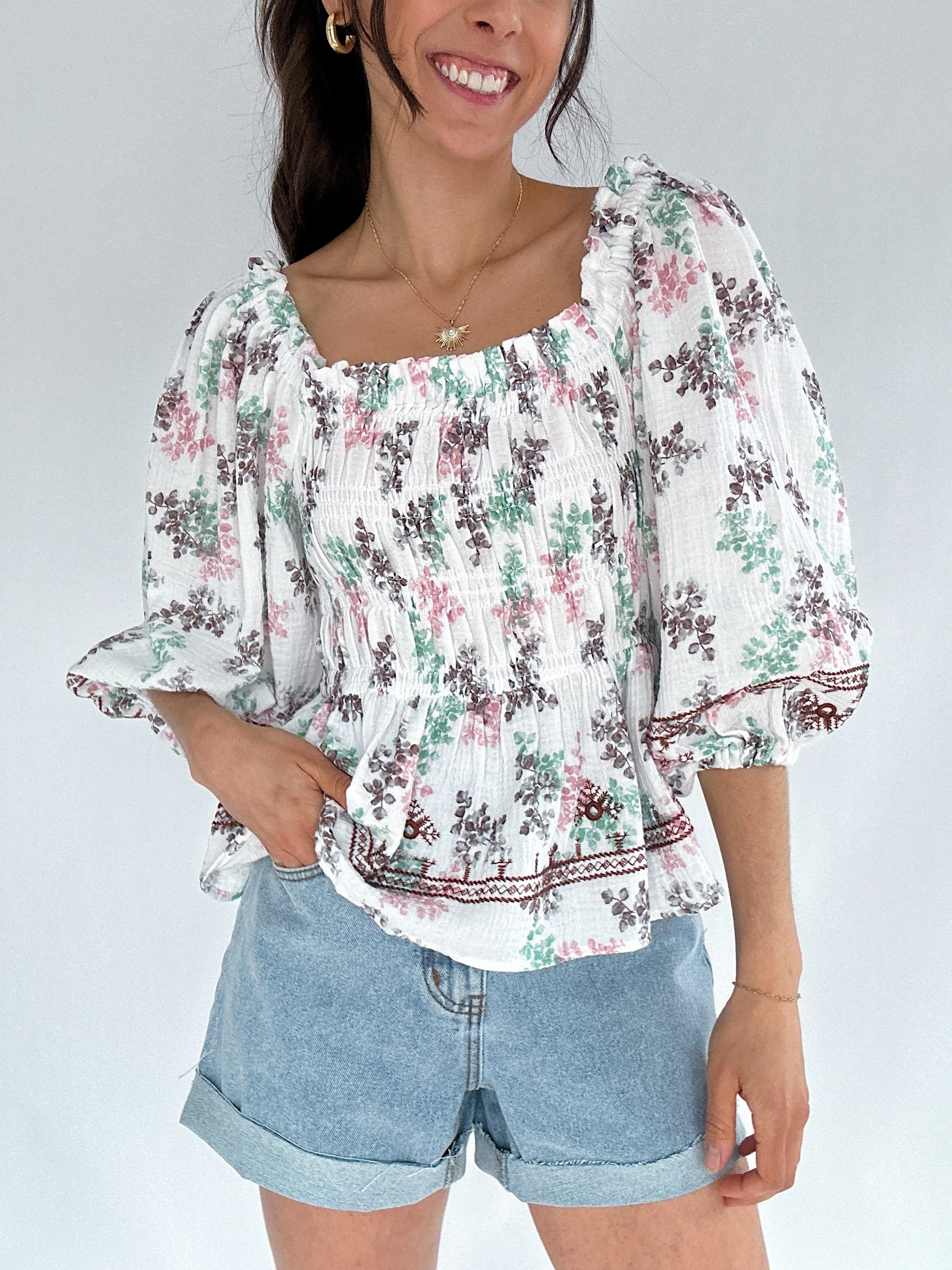 Julianne Peplum Top Front