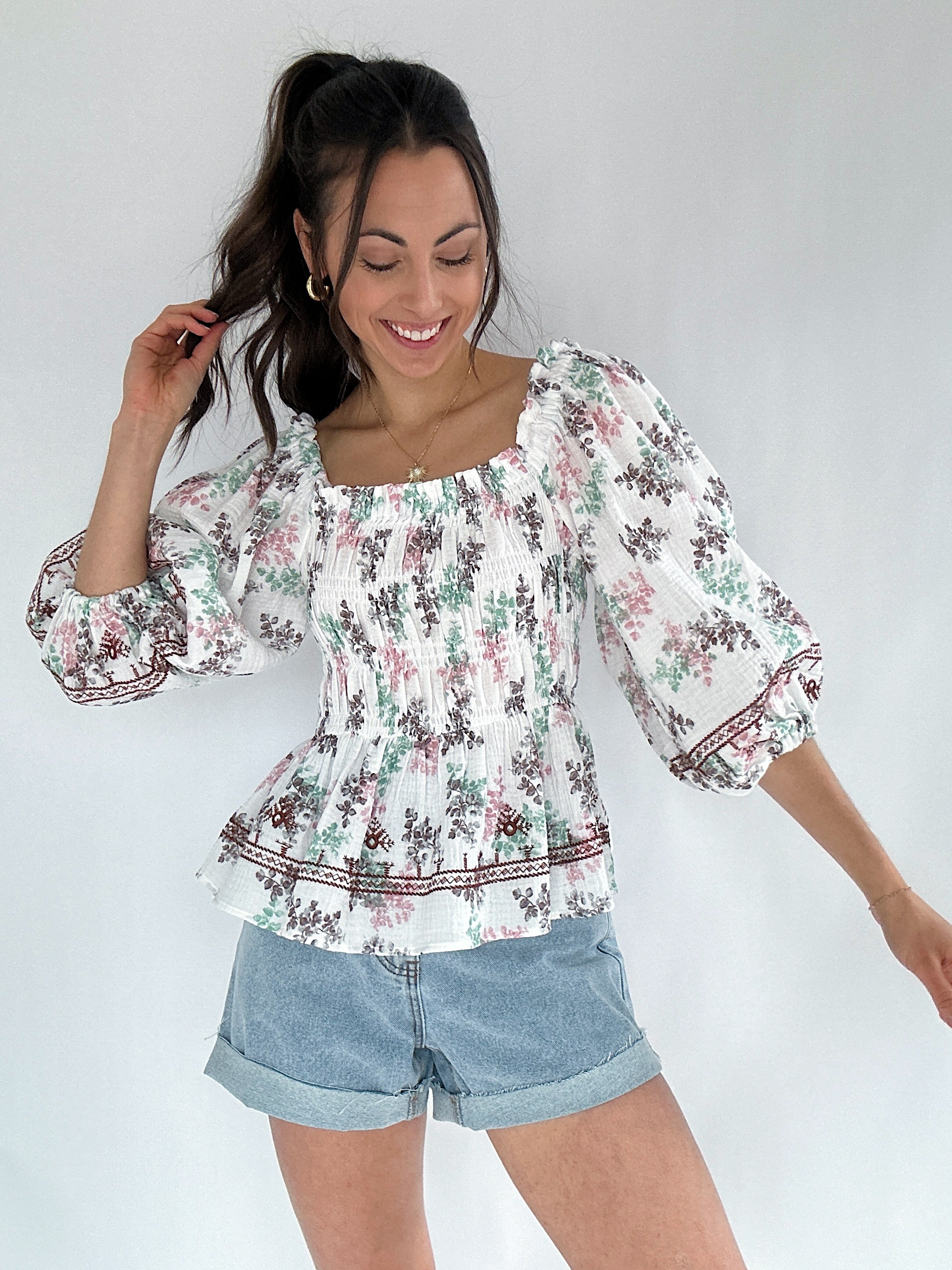 Julianne Peplum Top Front 2