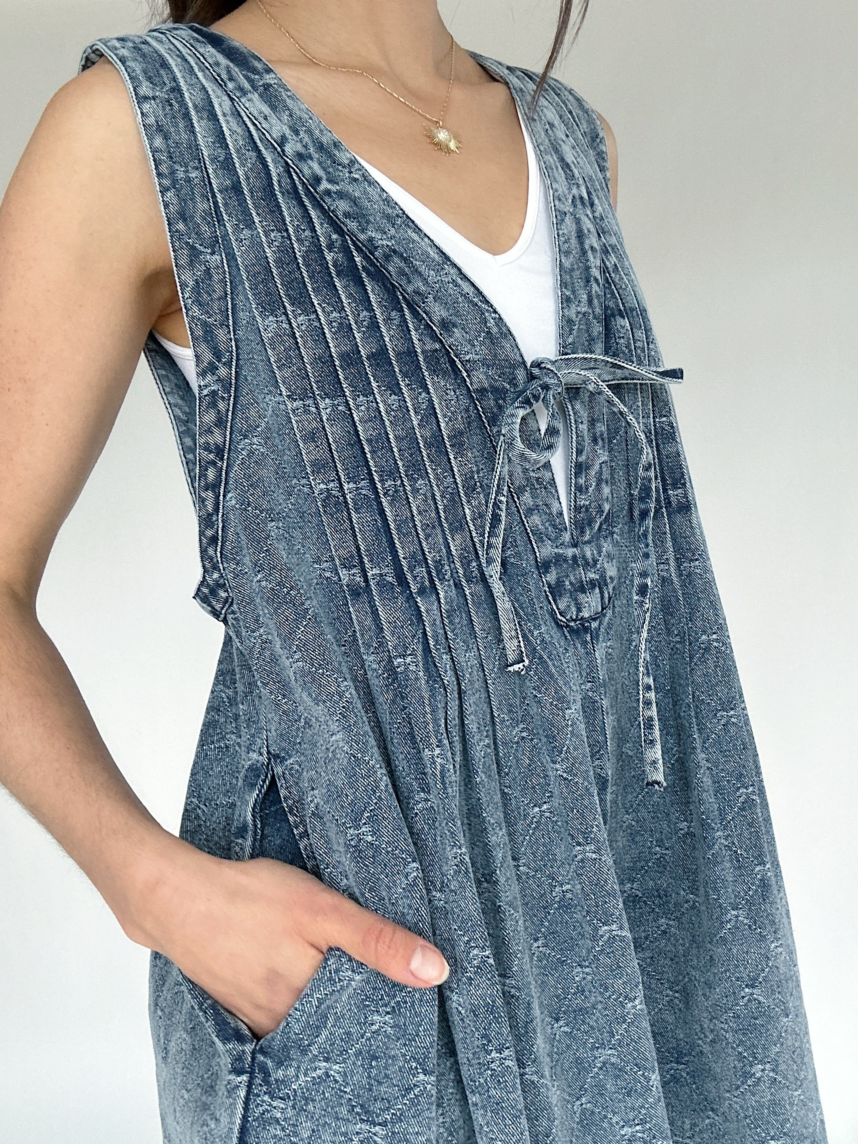 Langley Denim Romper Detail