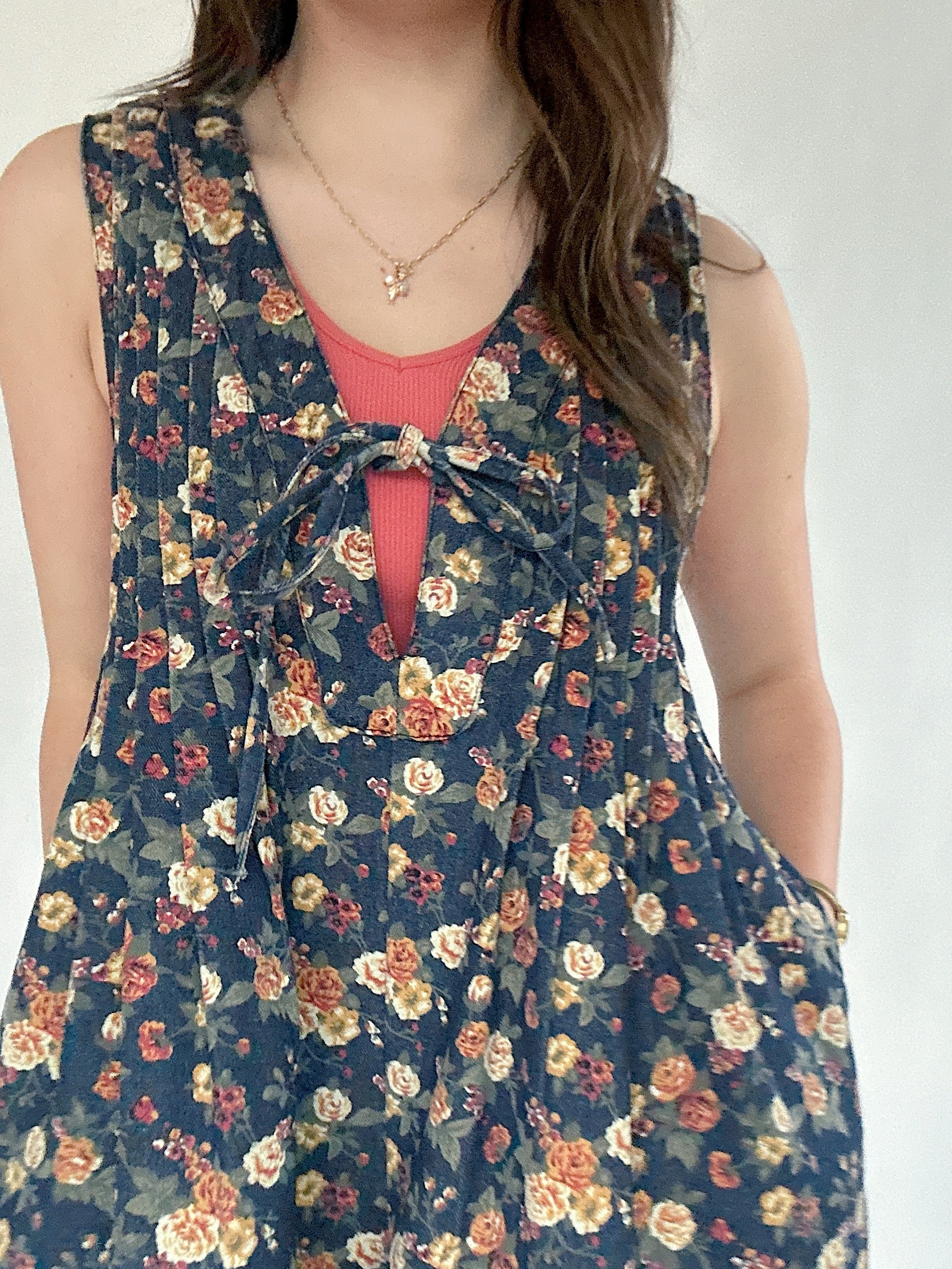 Langley Denim Romper Floral Top