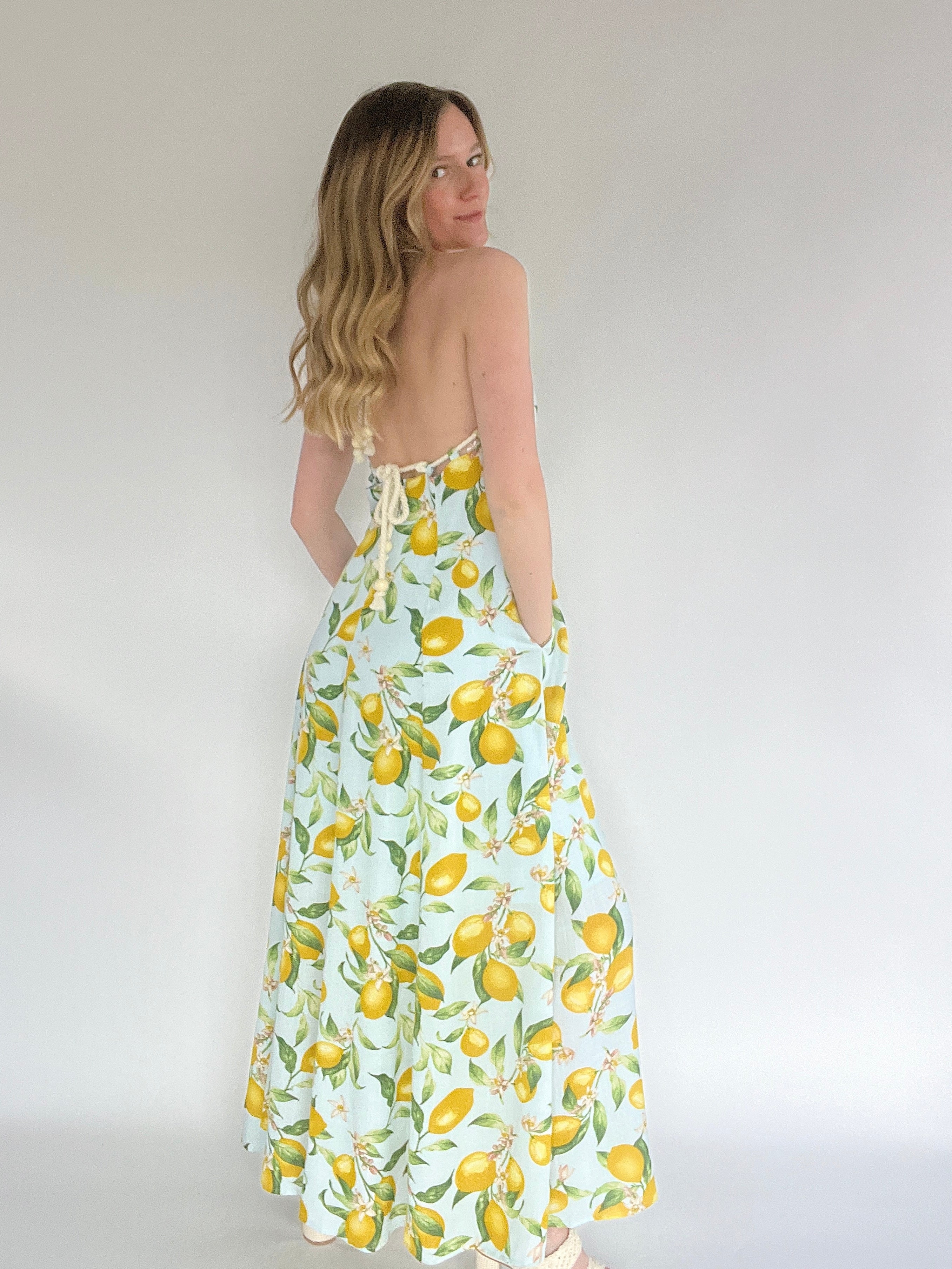 Lemonade Maxi Dress Back Pockets