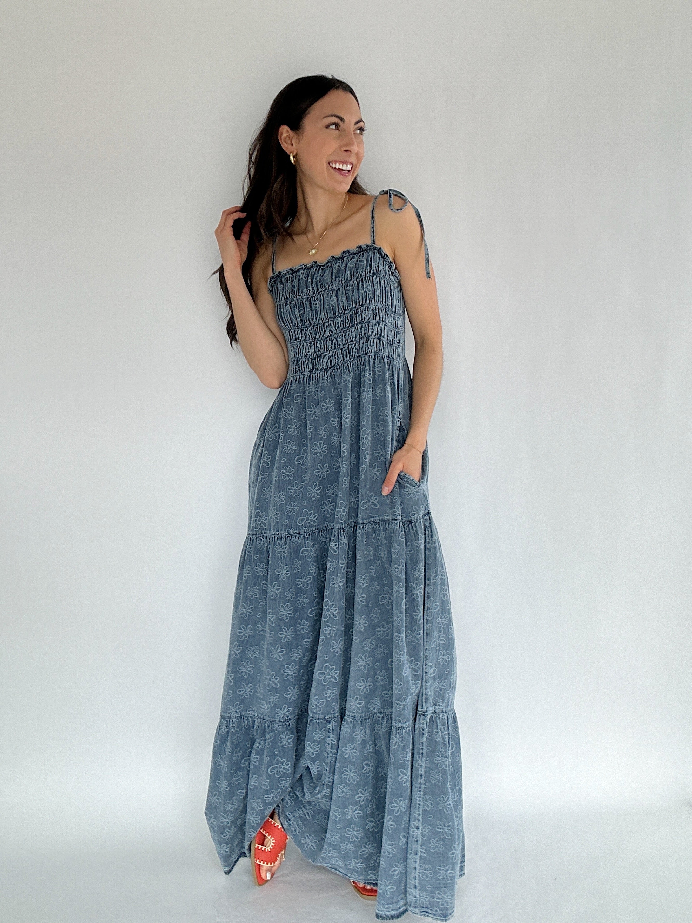 Lennox Denim Maxi Dress