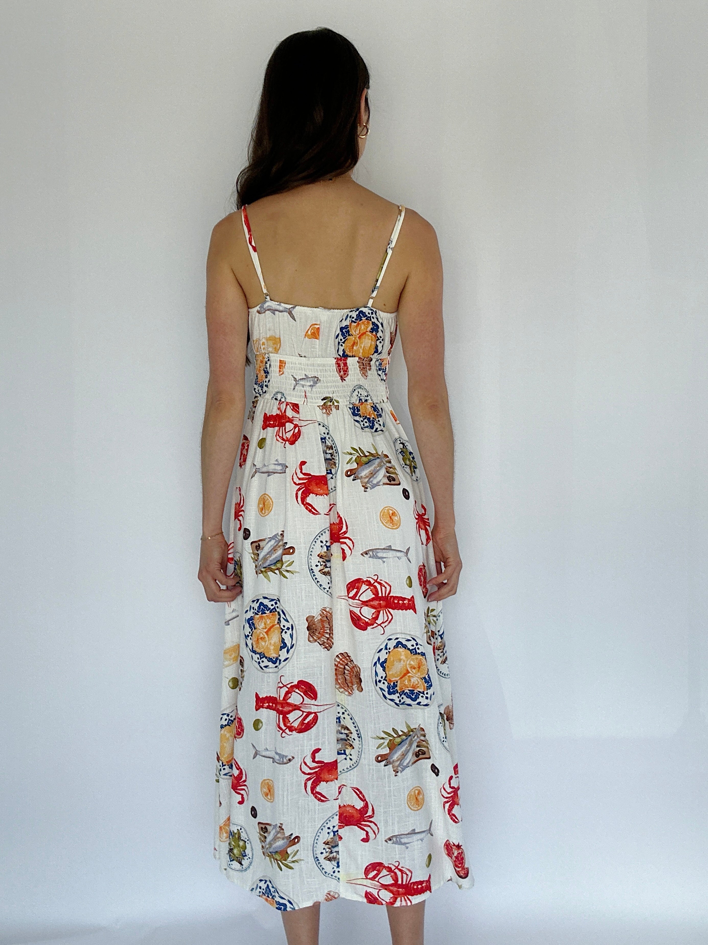 Lunch By The Sea Midi Dress Back
