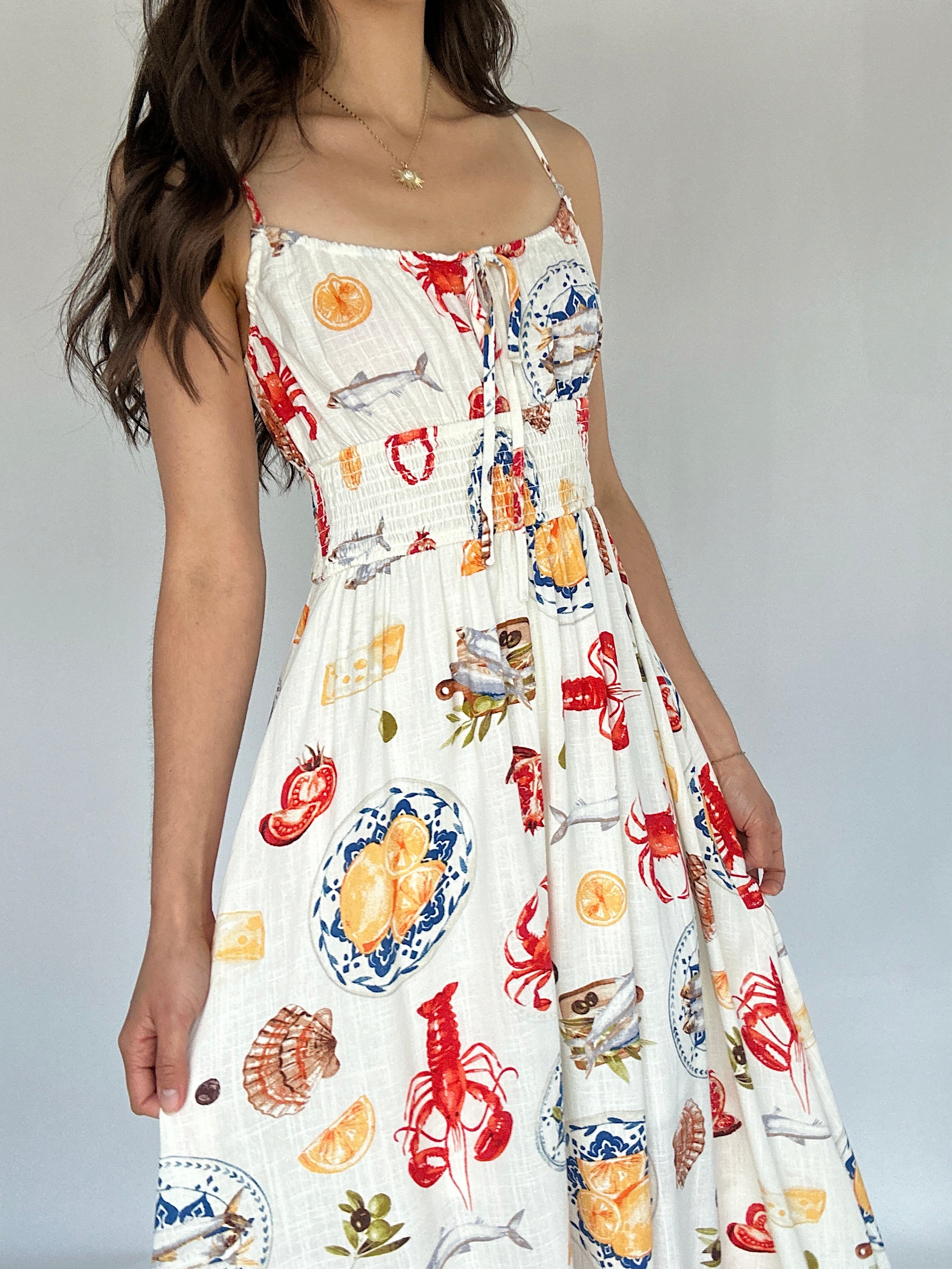 Lunch By The Sea Midi Dress Top