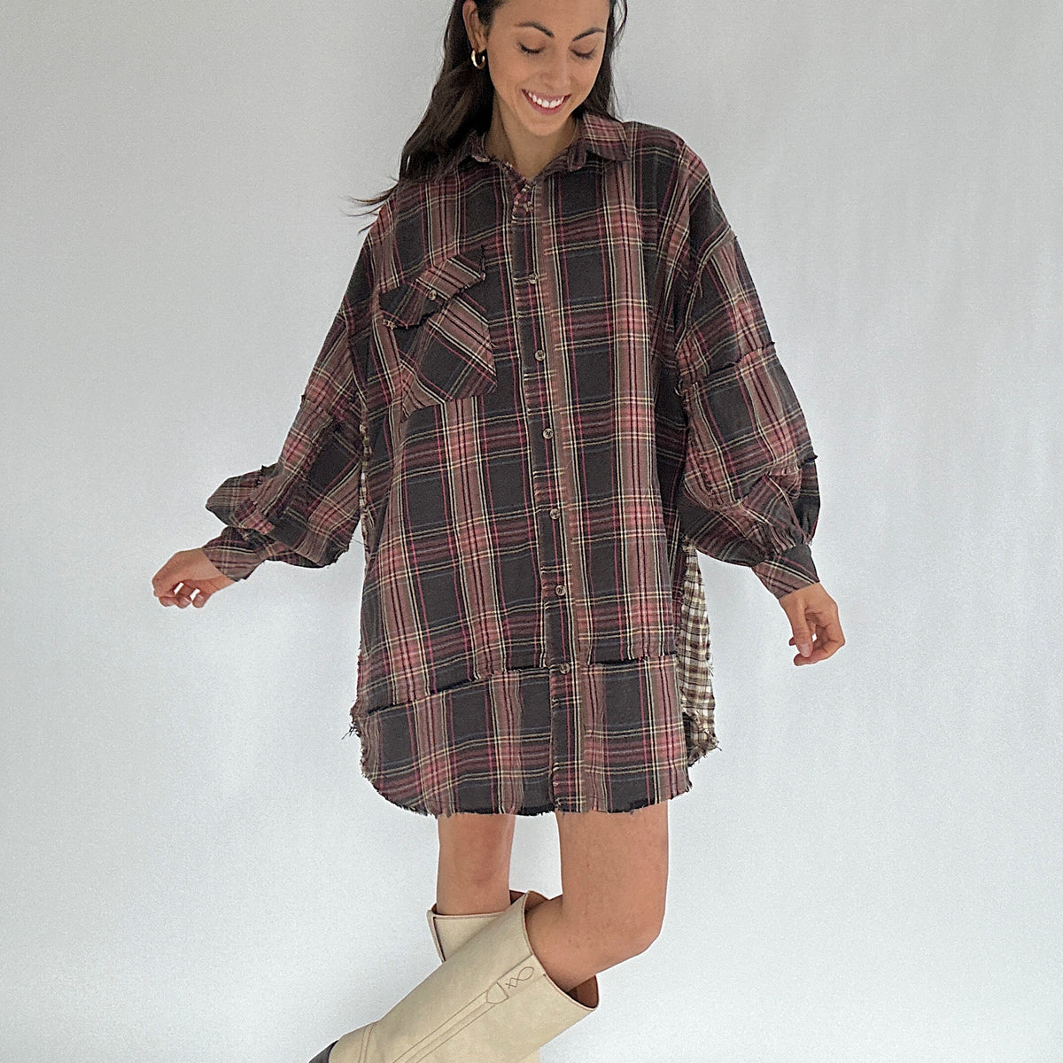 Meadowline Plaid Shirt Dress – Blue Magnolia