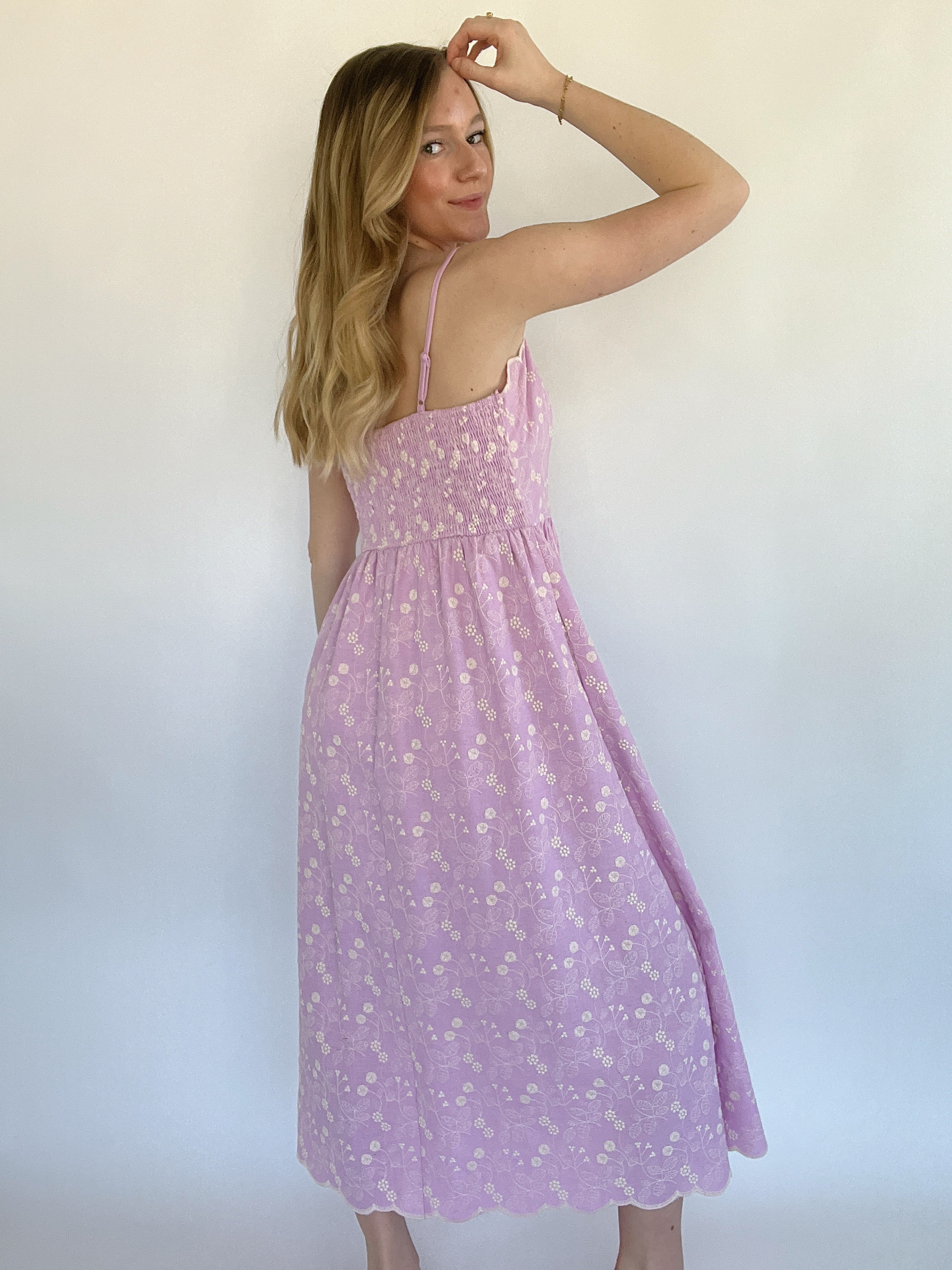 Mia Rose Embroidered Midi Dress Back