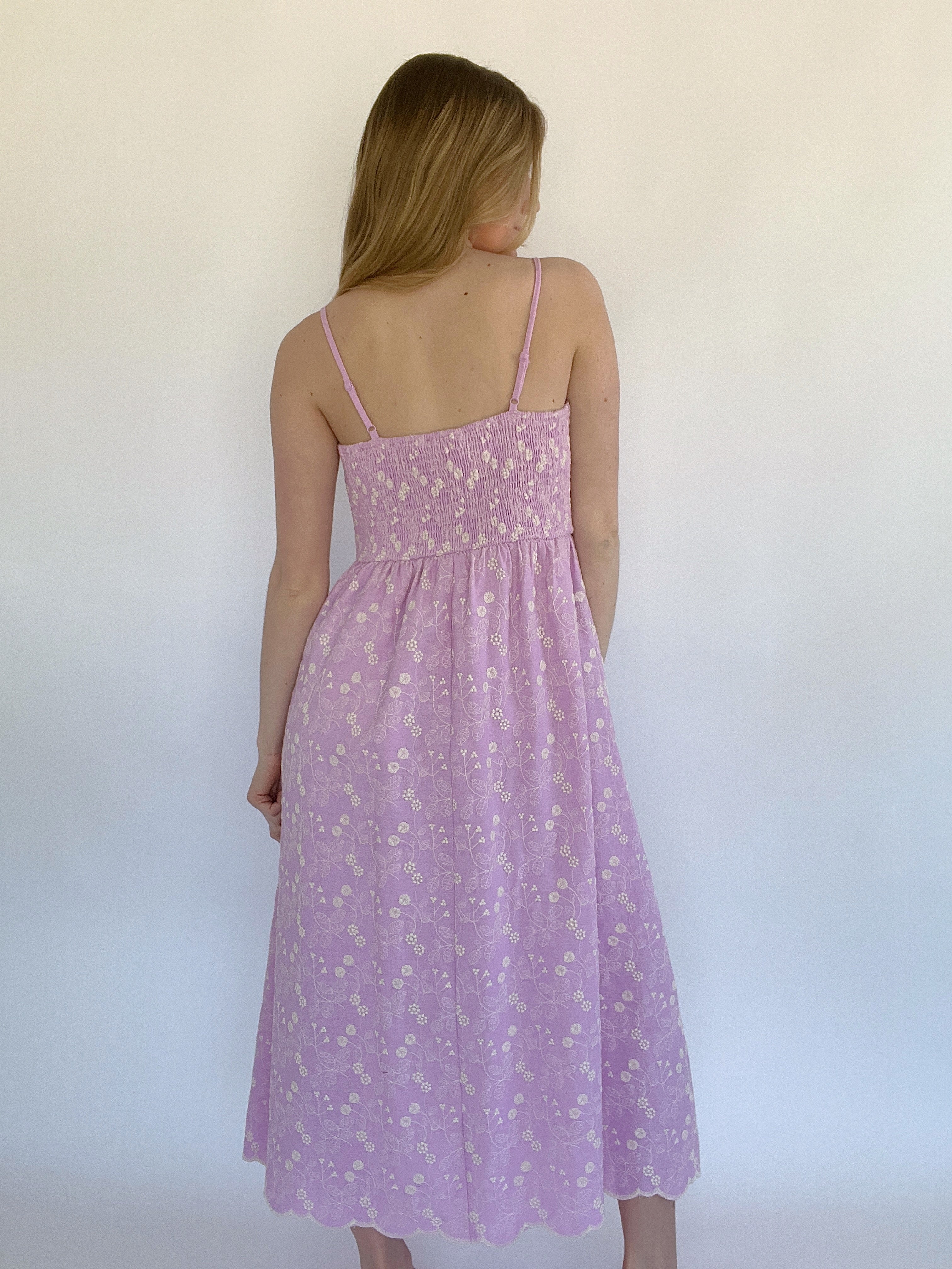 Mia Rose Embroidered Midi Dress Back