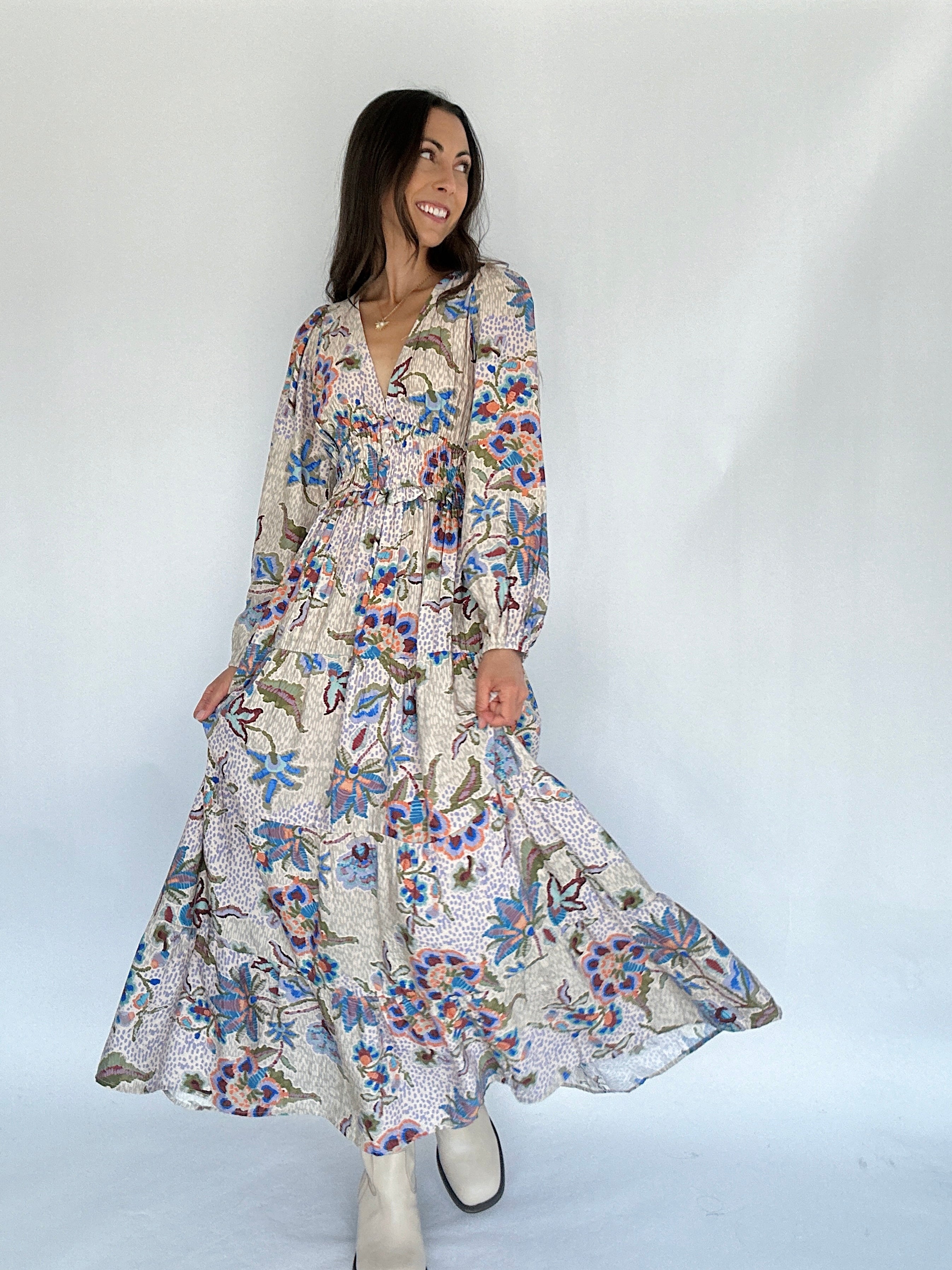 Mosaic Vineyard Maxi Dress Front