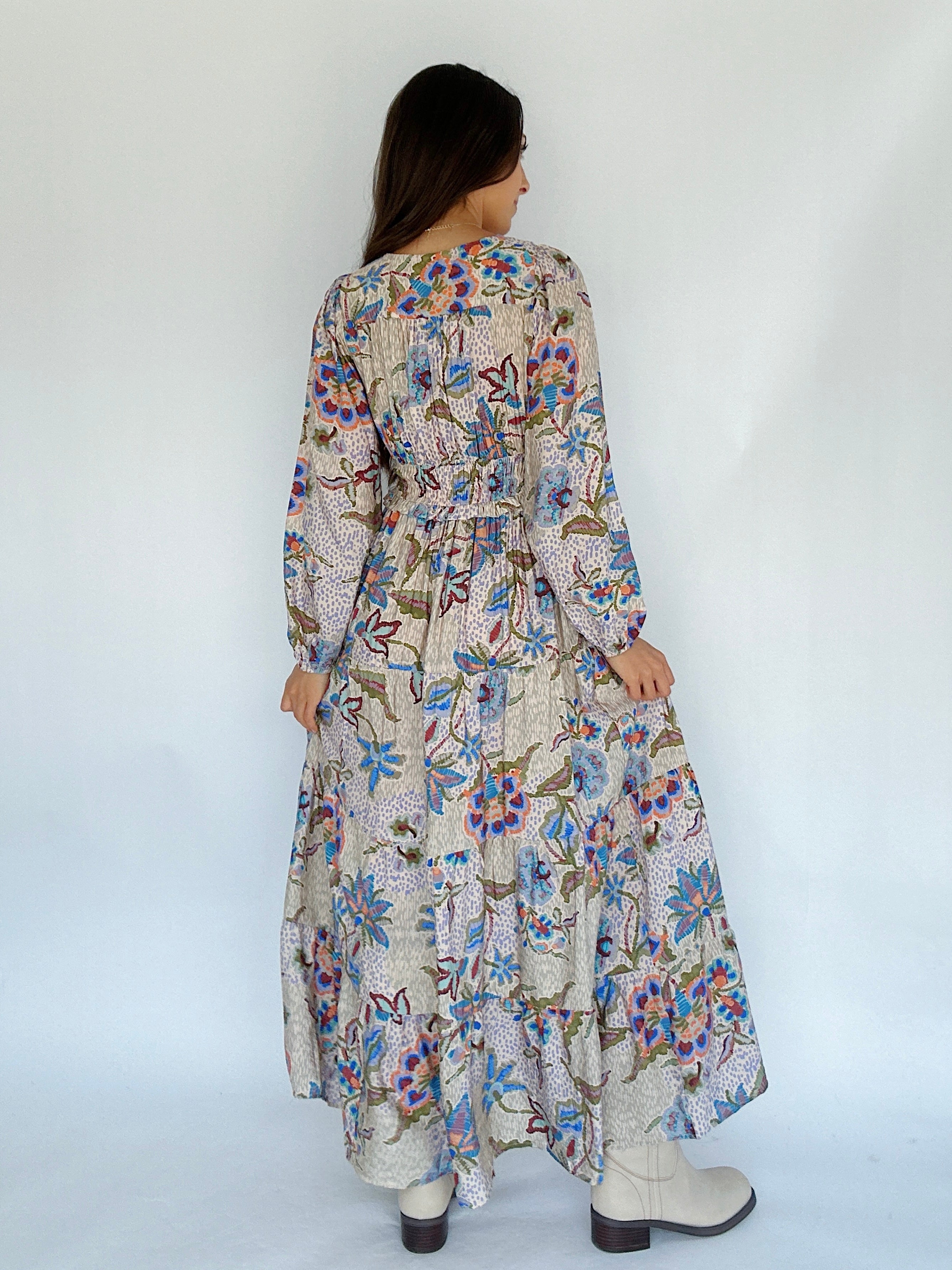 Mosaic Vineyard Maxi Dress Back