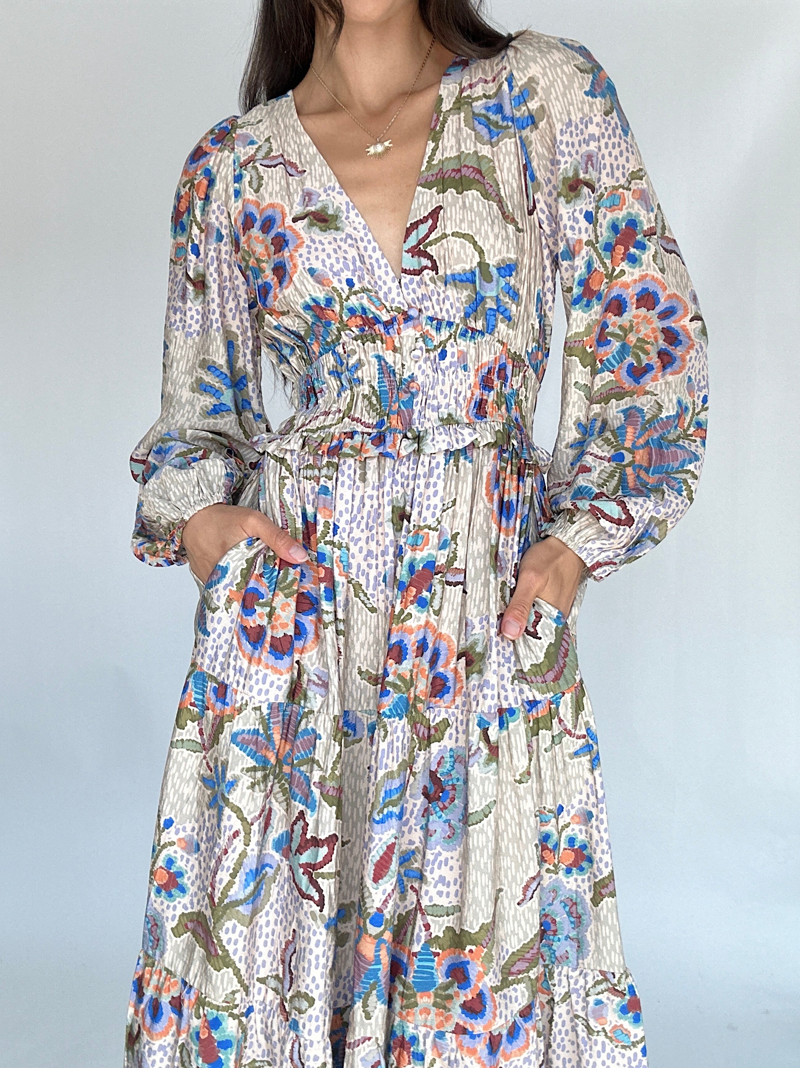 Mosaic Vineyard Maxi Dress Top Detail