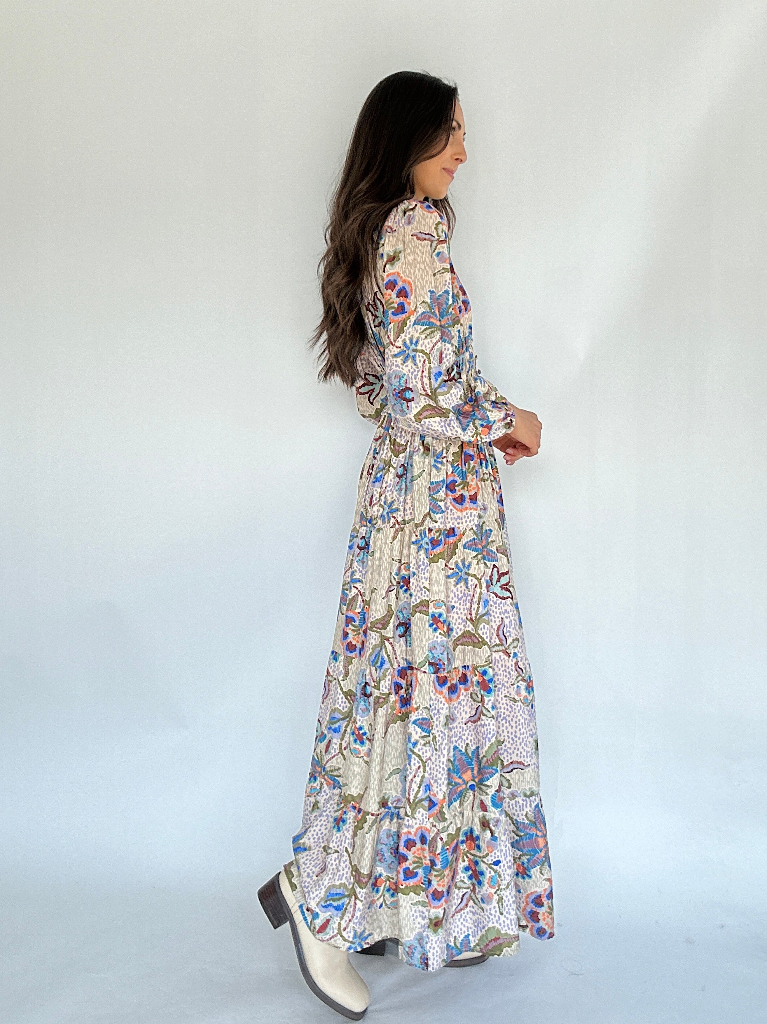 Mosaic Vineyard Maxi Dress Side