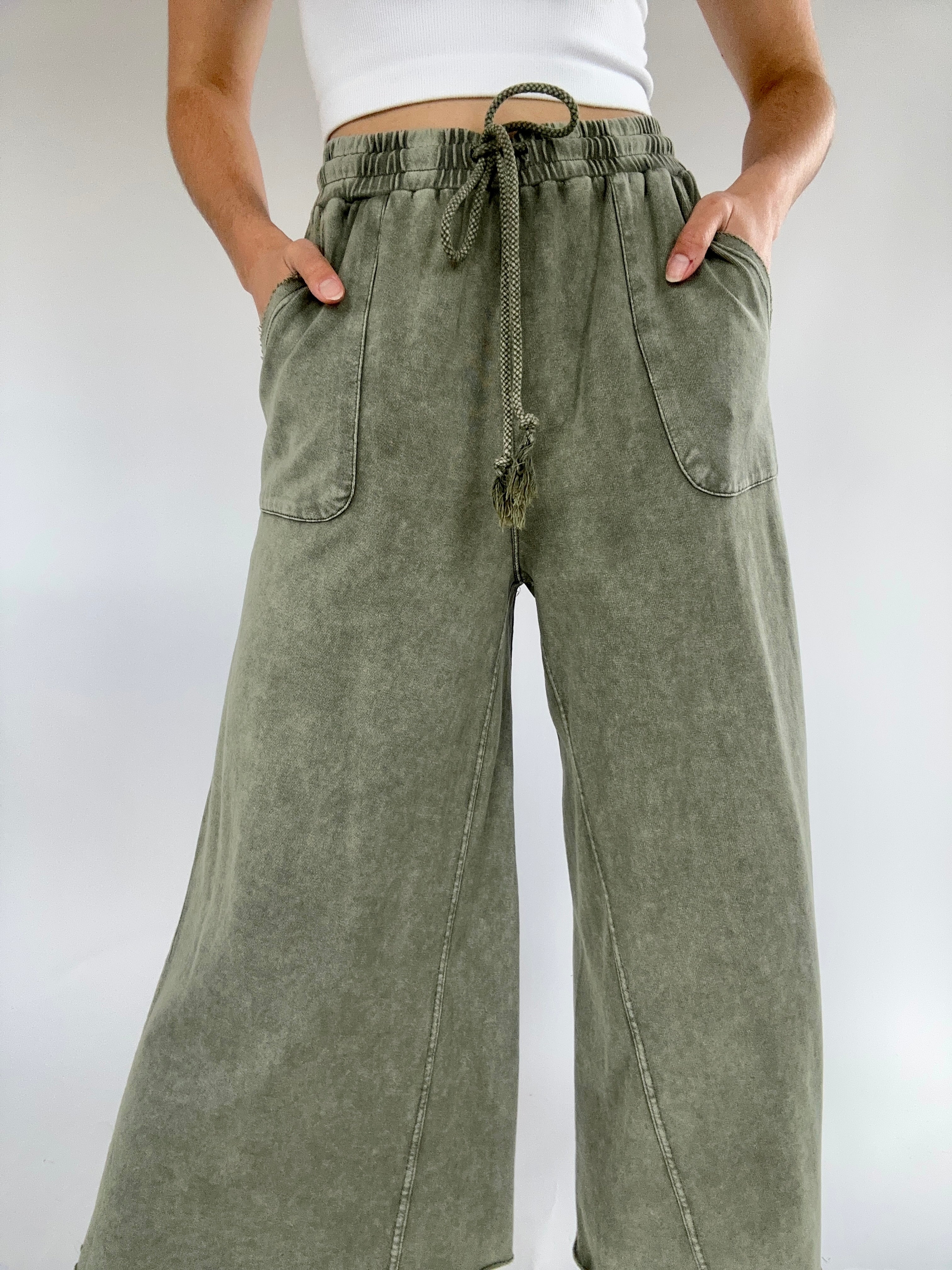 On The Road Again Pants Ash Green Top