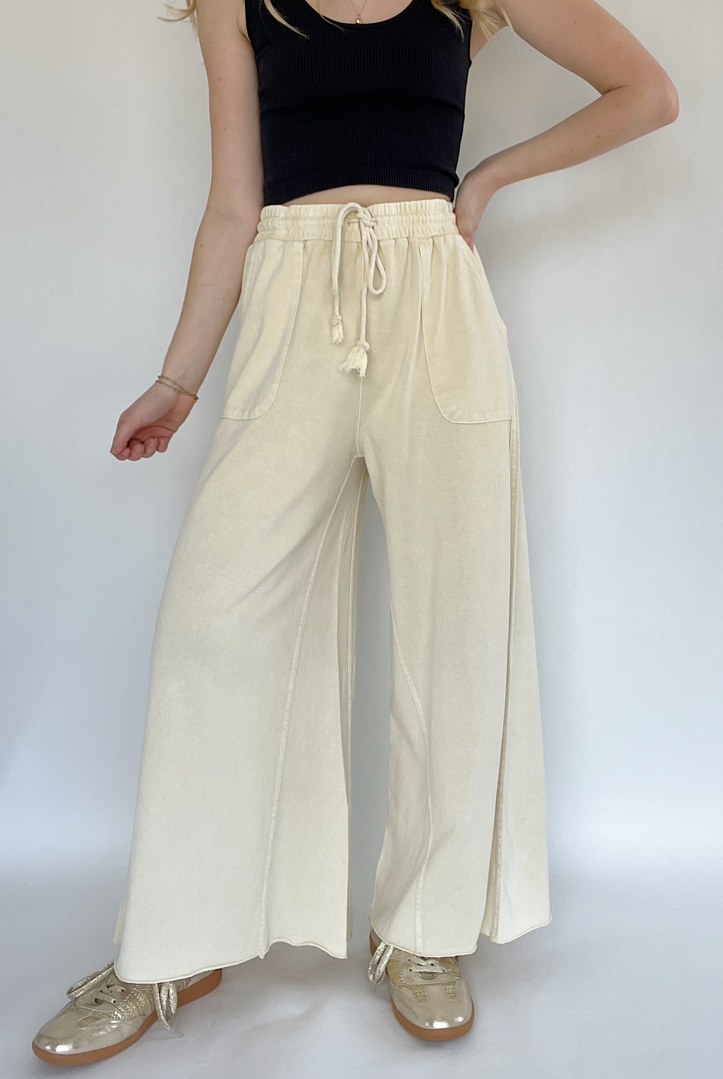 On The Road Again Pants Ecru Front
