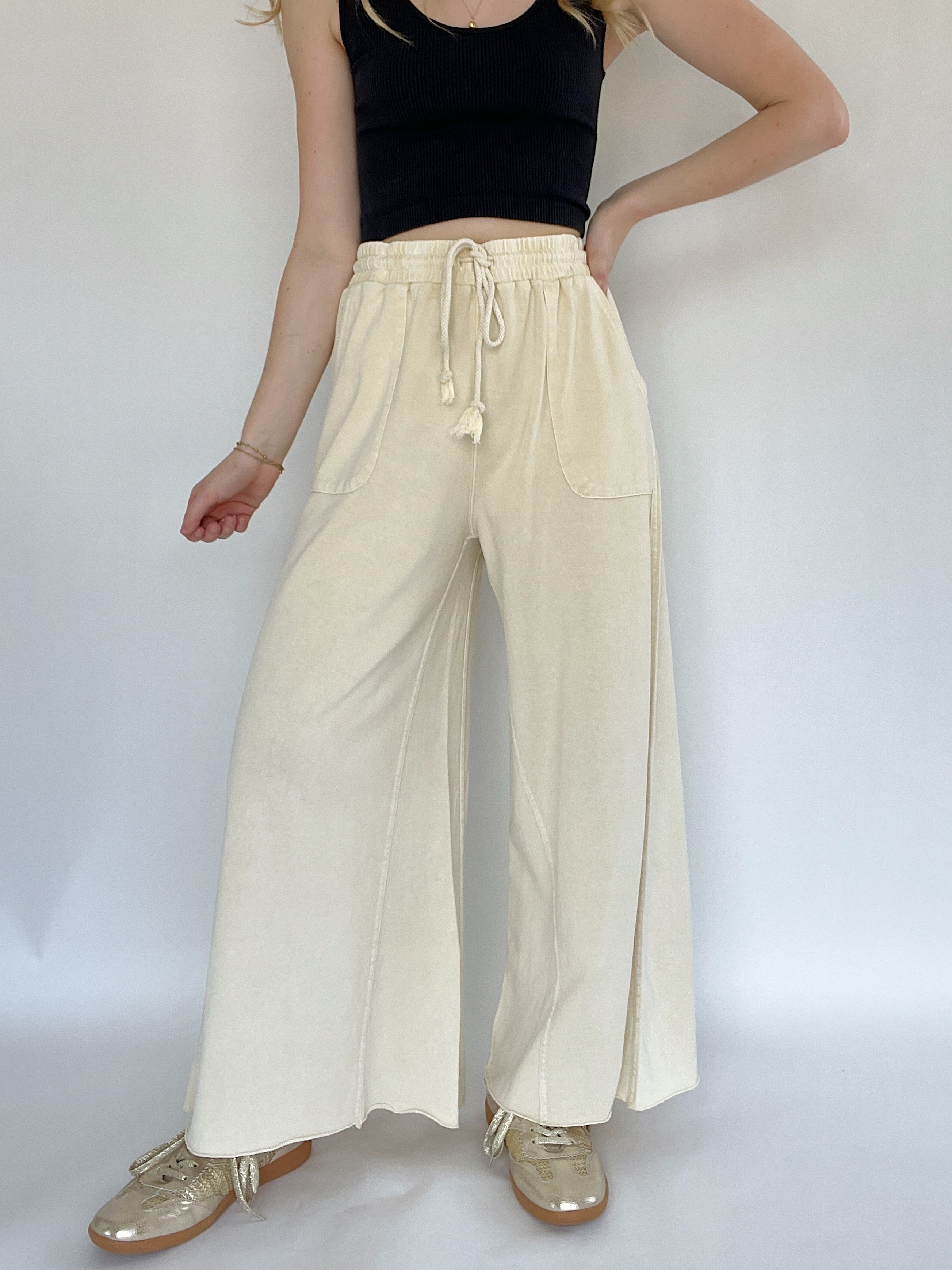 On The Road Again Pants Ecru Front